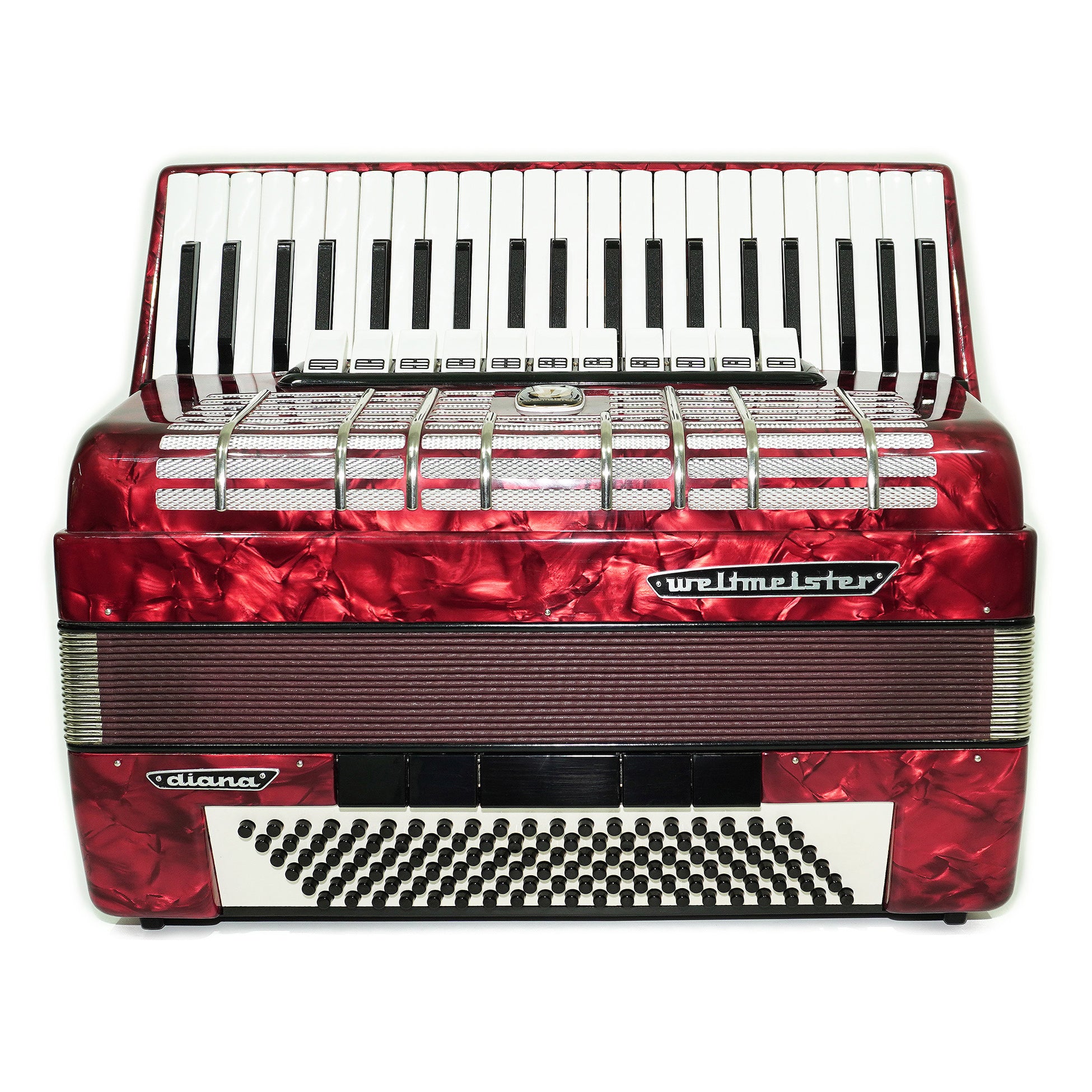 Weltmeister Diana Piano Accordion 120 Bass, made in Germany, New Straps and Soft Case for Gift, 2464, Quality Musical Instrument for Adults, Rich and Powerful sound!