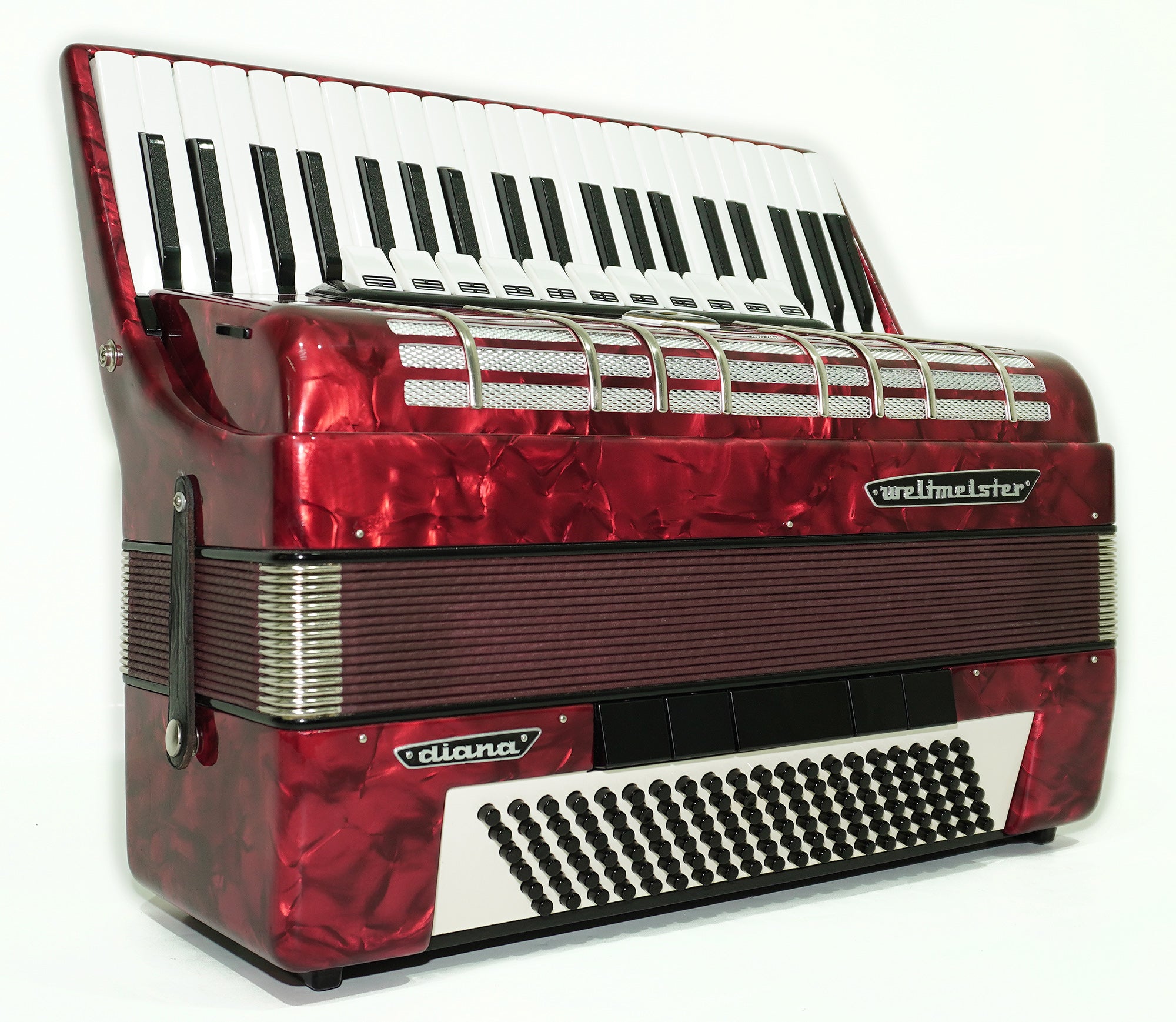 Weltmeister Diana Piano Accordion 120 Bass, made in Germany, New Straps and Soft Case for Gift, 2464, Quality Musical Instrument for Adults, Rich and Powerful sound!