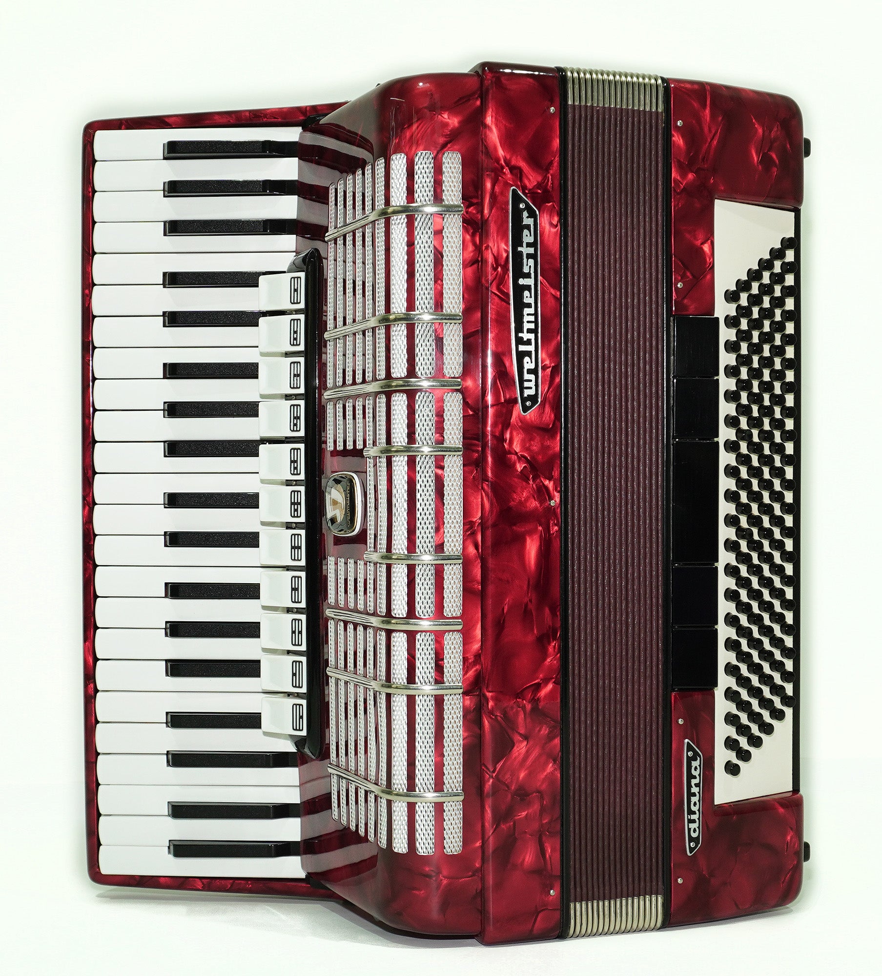 Weltmeister Diana Piano Accordion 120 Bass, made in Germany, New Straps and Soft Case for Gift, 2464, Quality Musical Instrument for Adults, Rich and Powerful sound!
