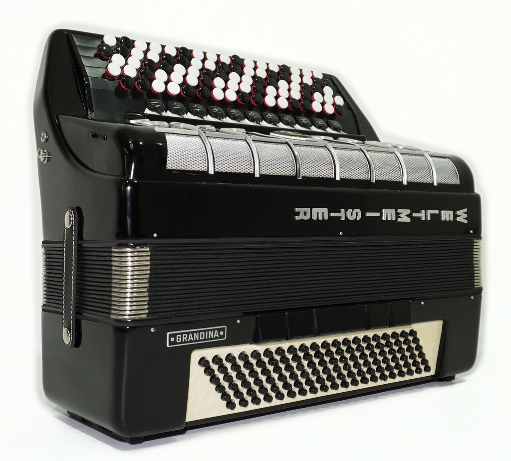 Weltmeister Grandina 5 Row Button Accordion B Griff, made in Germany, Concert Bayan 120 Bass, 2470, New Straps and Soft Case, Vintage Professional Bayan Accordian for Adults