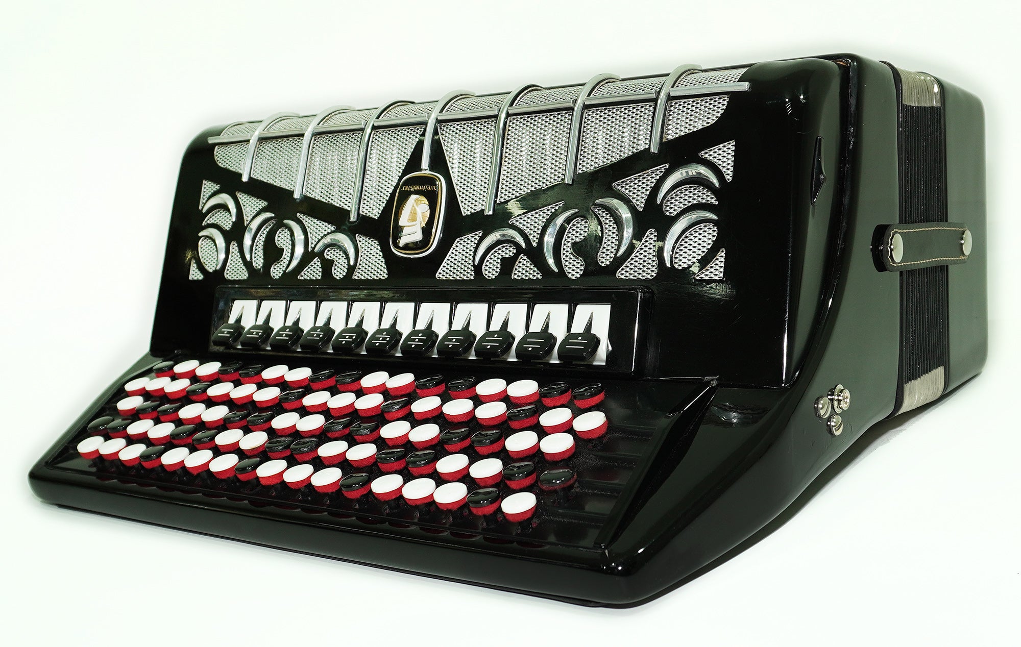 Weltmeister Grandina 5 Row Button Accordion B Griff, made in Germany, Concert Bayan 120 Bass, 2470, New Straps and Soft Case, Vintage Professional Bayan Accordian for Adults