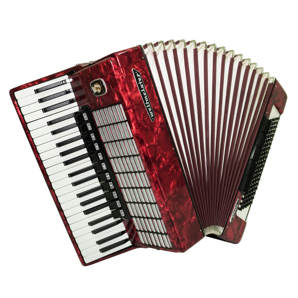 Weltmeister Stella Accordion 120 Bass made in Germany, New Straps Soft Case for Gift, Vintage Keyboard Piano Accordian Musical Instrument, 2471