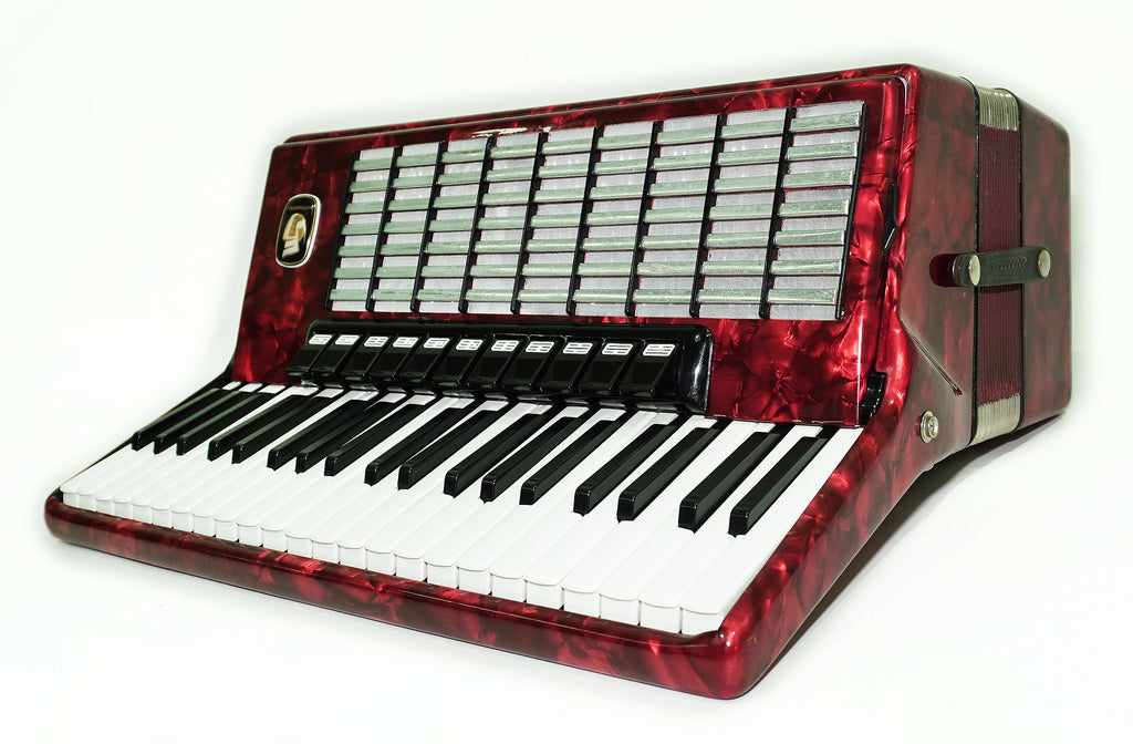 Weltmeister Stella Accordion 120 Bass made in Germany, New Straps Soft Case for Gift, Vintage Keyboard Piano Accordian Musical Instrument, 2471