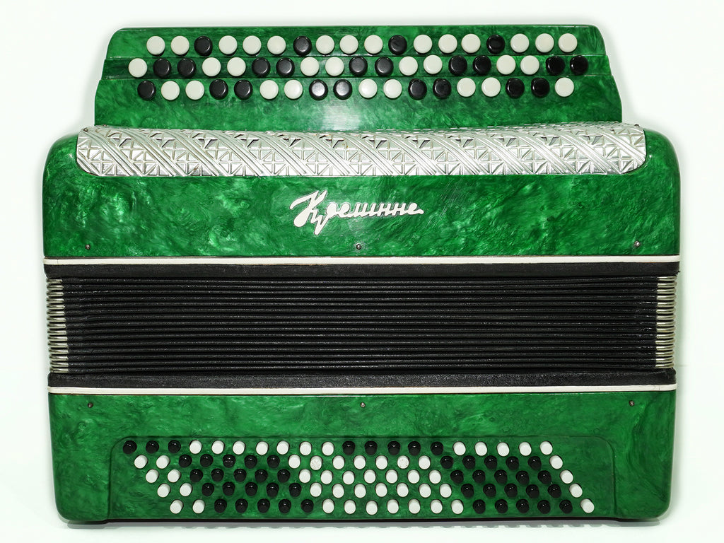 Bayan Kreminne 3 Row Chromatic Button Accordion 100 Bass, Folk Harmonica, Garmoshka, New Straps and Soft Case for Gift, Beautiful Sound, 2625