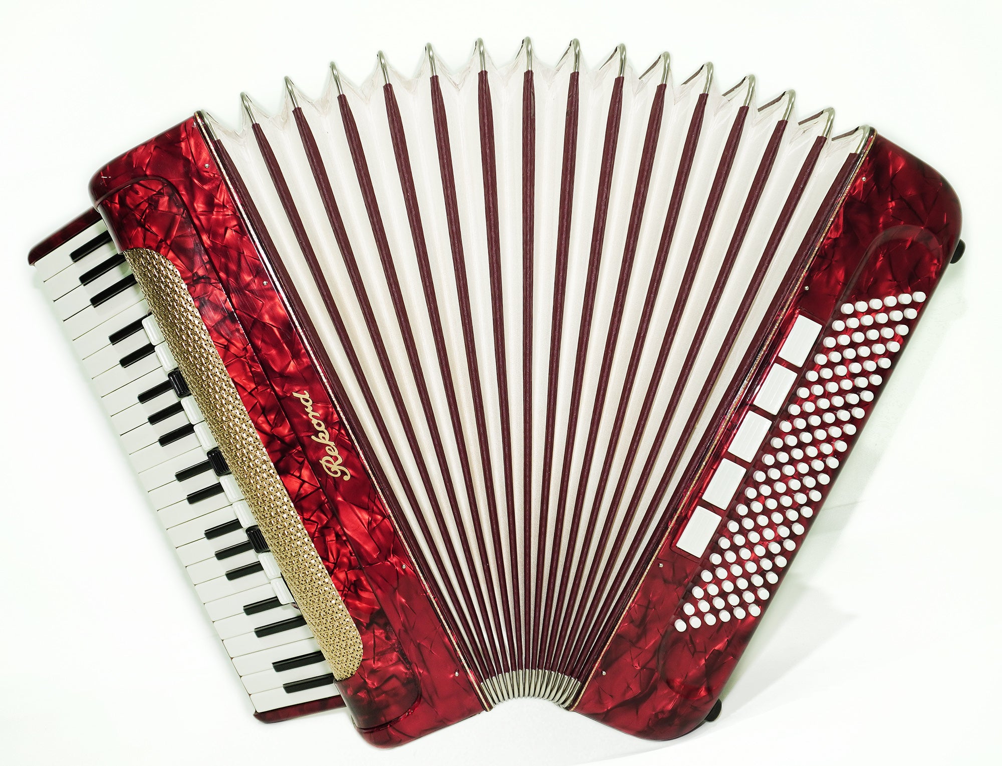 German Piano Accordion Record 120 Bass, New Straps for Gift, Quality Musical Instrument for Adults, 2493, Rich Powerful sound!