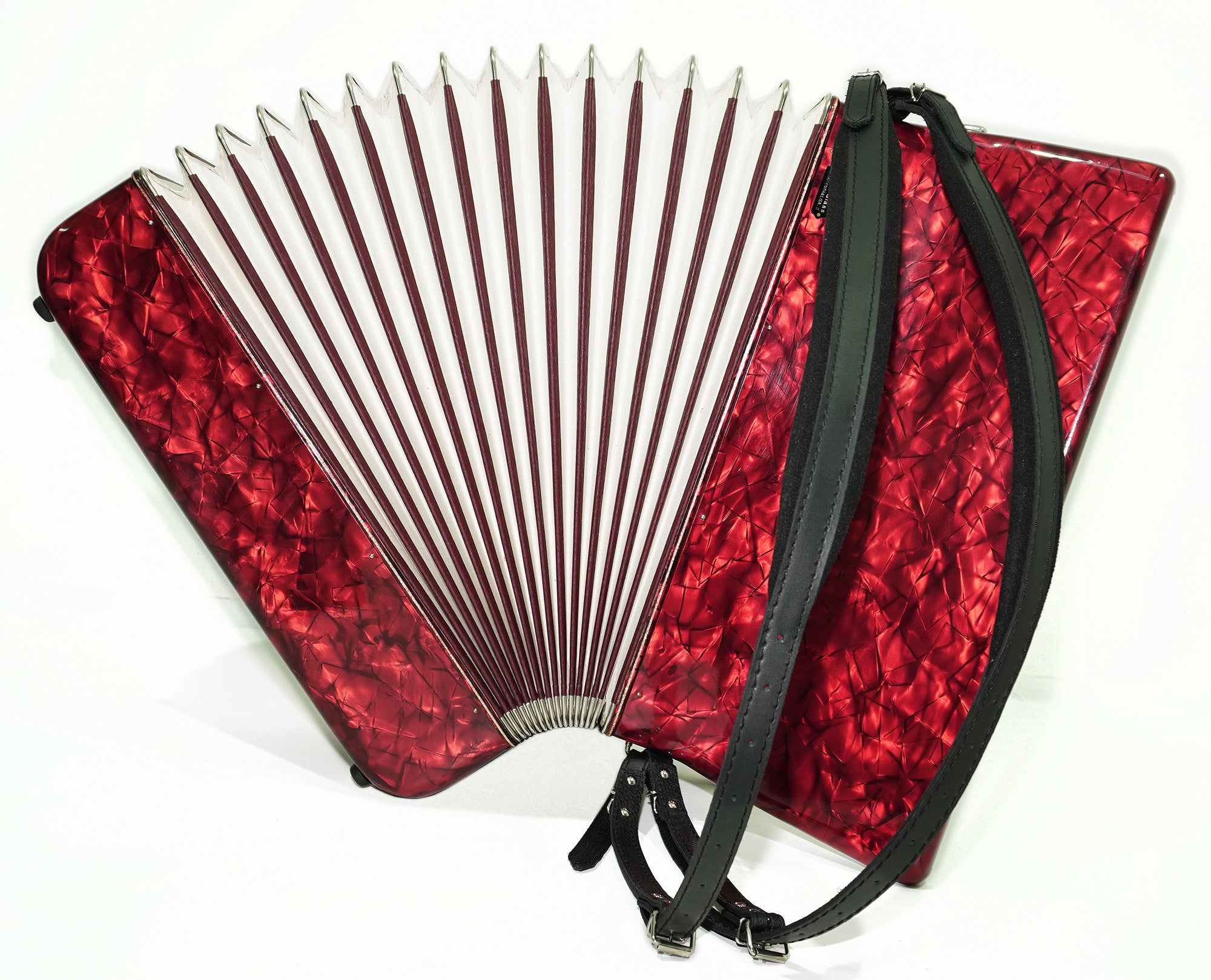 German Piano Accordion Record 120 Bass, New Straps for Gift, Quality Musical Instrument for Adults, 2493, Rich Powerful sound!