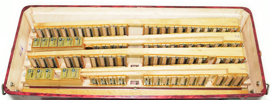 German Piano Accordion Record 120 Bass, New Straps for Gift, Quality Musical Instrument for Adults, 2493, Rich Powerful sound!