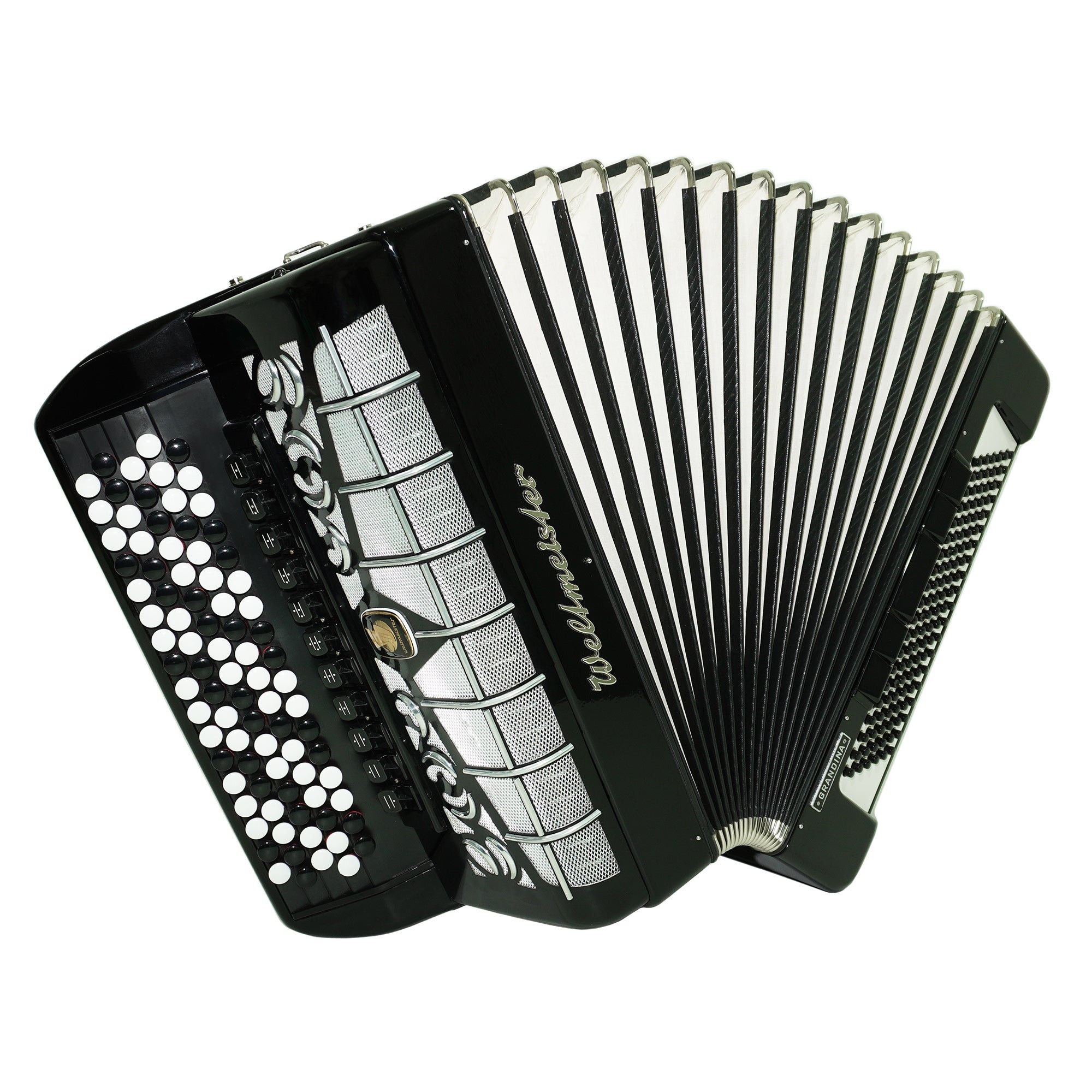 Weltmeister Grandina 120 Bass Button Accordion Bayan made in Germany B Griff Stradella, New Straps Soft Case, Concert Professional Accordion, 2505