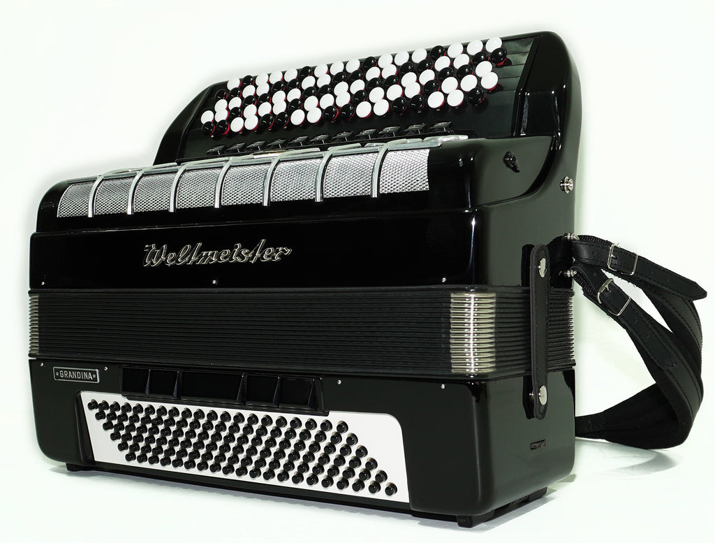 Weltmeister Grandina 120 Bass Button Accordion Bayan made in Germany B Griff Stradella, New Straps Soft Case, Concert Professional Accordion, 2505