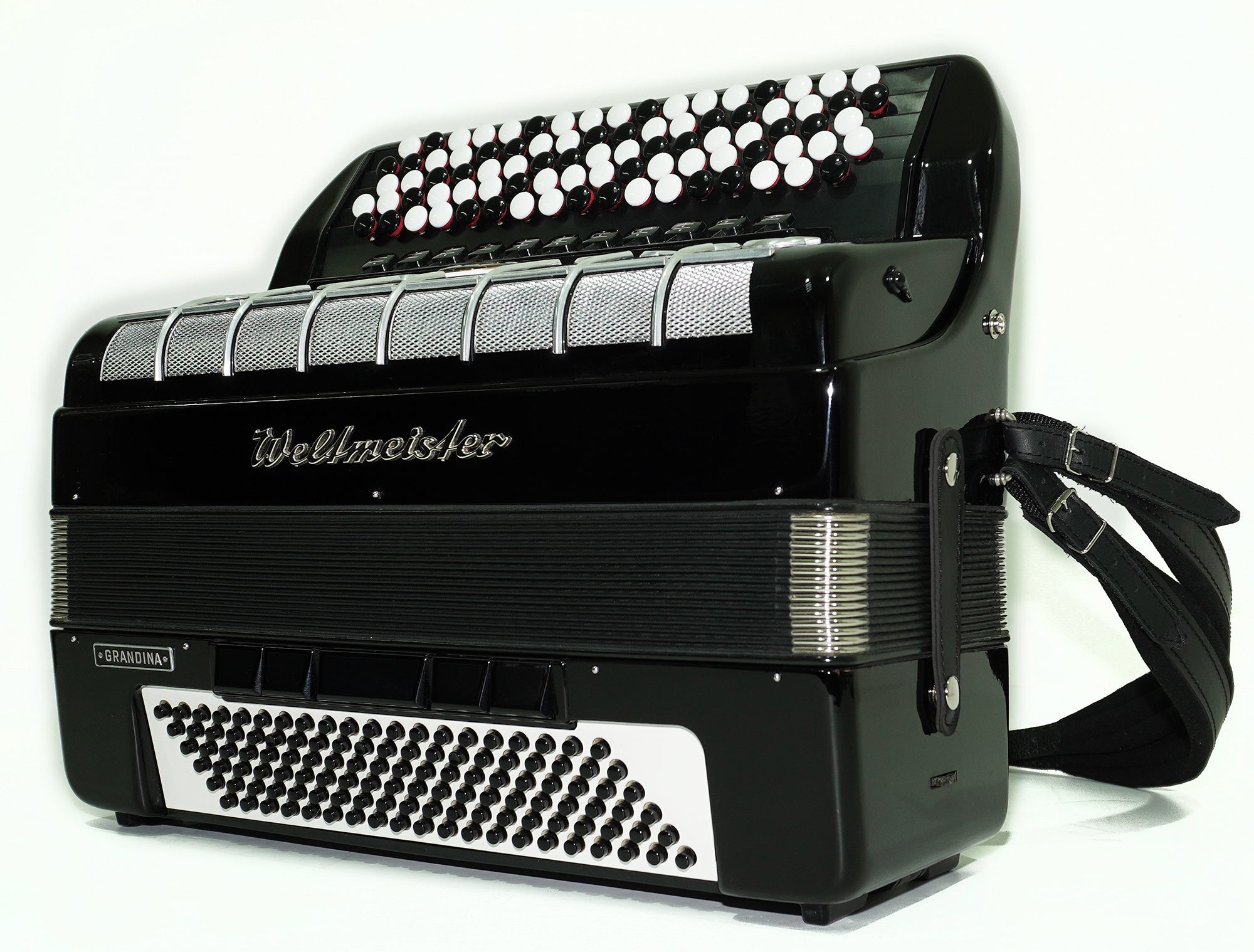 Weltmeister Grandina 120 Bass Button Accordion Bayan made in Germany B Griff Stradella, New Straps Soft Case, Concert Professional Accordion, 2505