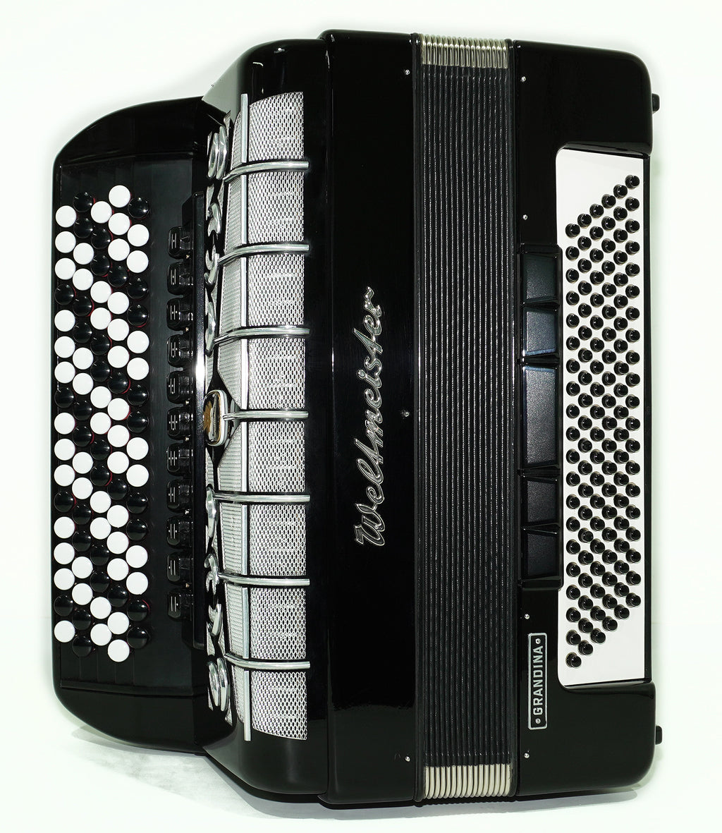 Weltmeister Grandina 120 Bass Button Accordion Bayan made in Germany B Griff Stradella, New Straps Soft Case, Concert Professional Accordion, 2505