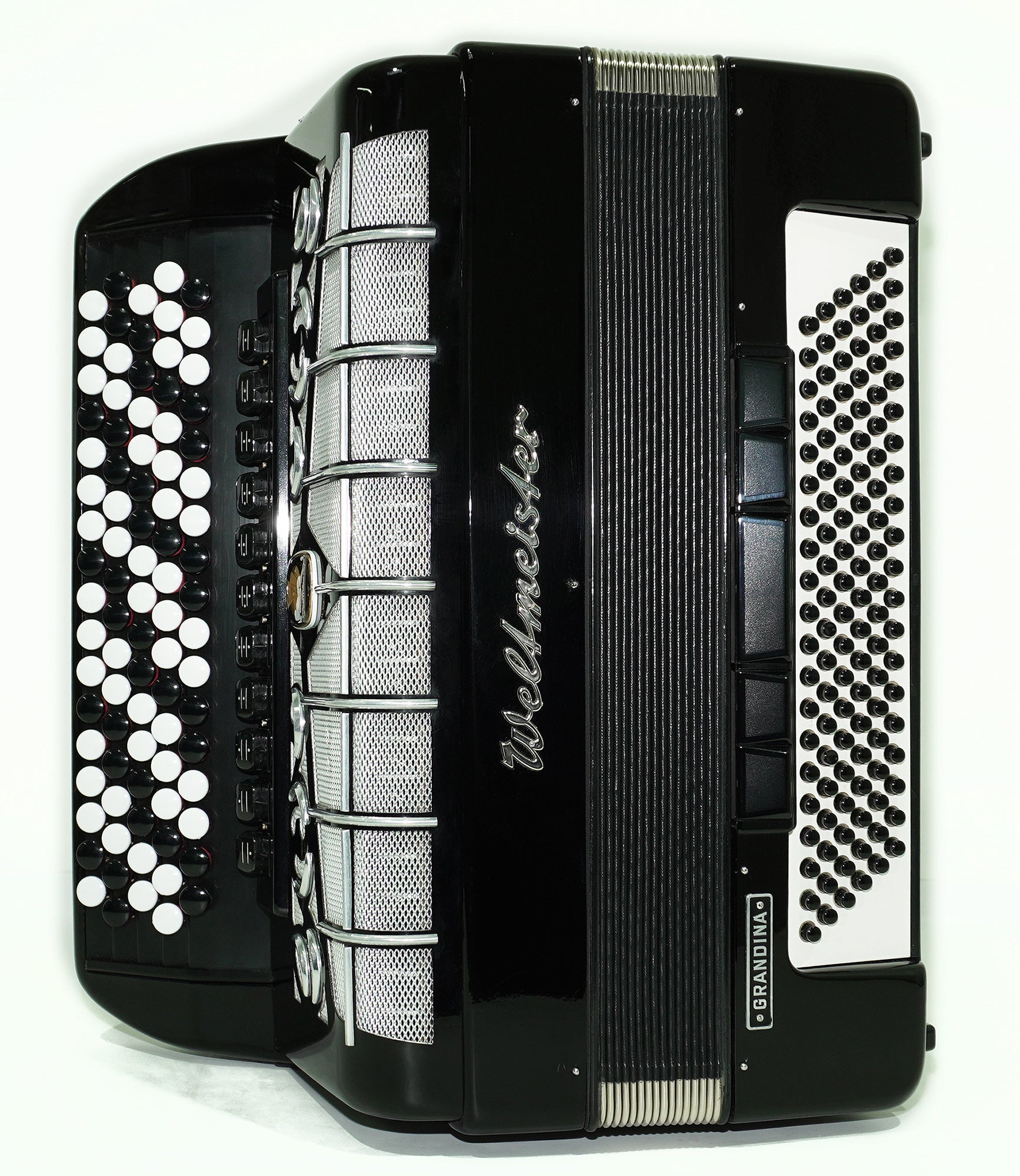 Weltmeister Grandina 120 Bass Button Accordion Bayan made in Germany B Griff Stradella, New Straps Soft Case, Concert Professional Accordion, 2505