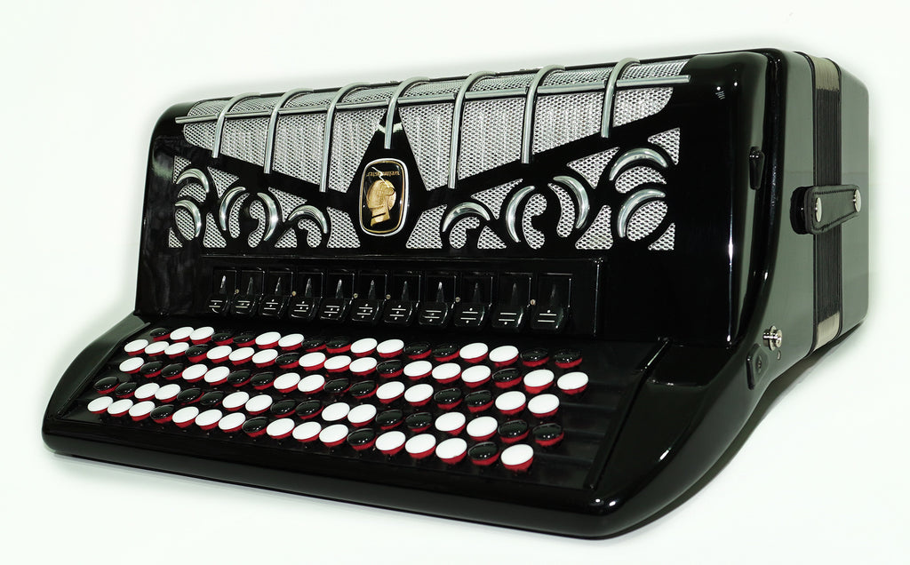 Weltmeister Grandina 120 Bass Button Accordion Bayan made in Germany B Griff Stradella, New Straps Soft Case, Concert Professional Accordion, 2505