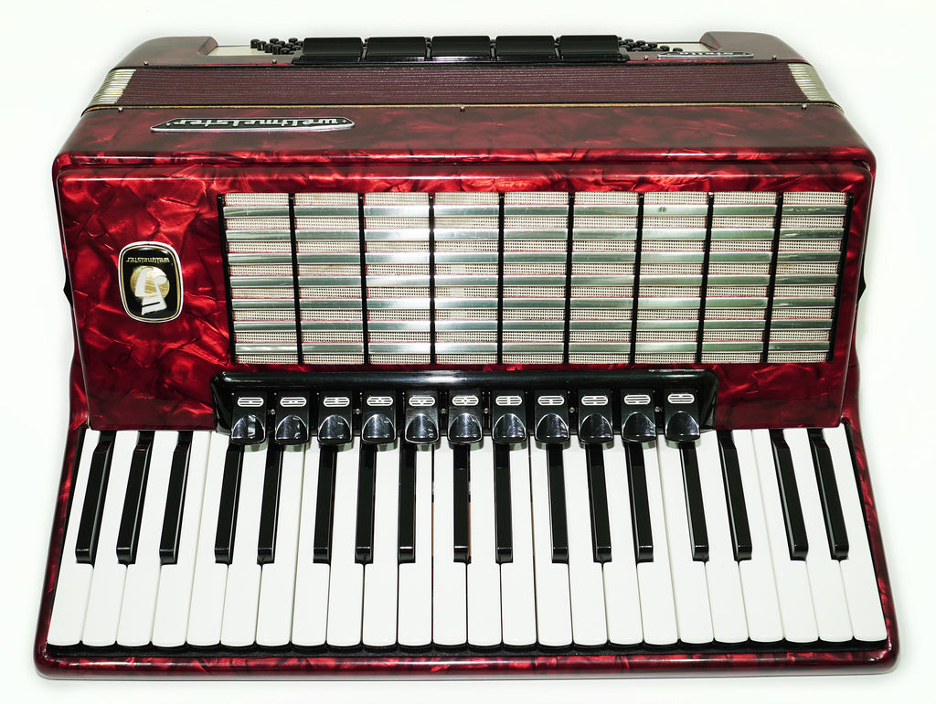 Weltmeister Stella Accordion 120 Bass made in Germany, New Straps Soft Case for Gift, Original Keyboard Piano Accordian Musical Instrument, 2504