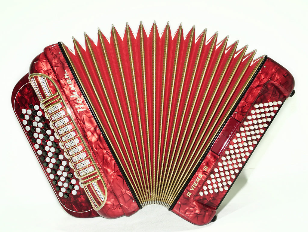 Hohner Riviera III 5 Row Lightweight Button Accordion Bayan made in Germany, C Griff, New Straps for Gift, Original Accordeone de Botones, 2496