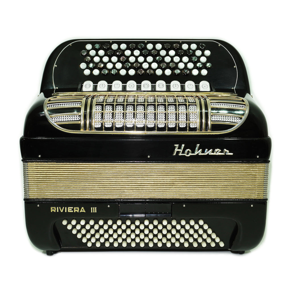 Hohner Riviera III Lightweight 5 Rows Button Accordion C Griff German Original Bayan, Fisarmonica Akkordeon Musical Instrument, New Straps, 2497