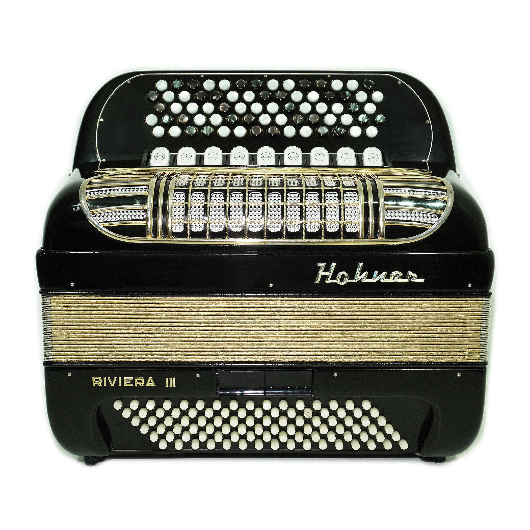 Hohner Riviera III Lightweight 5 Rows Button Accordion C Griff German Original Bayan, Fisarmonica Akkordeon Musical Instrument, New Straps, 2497