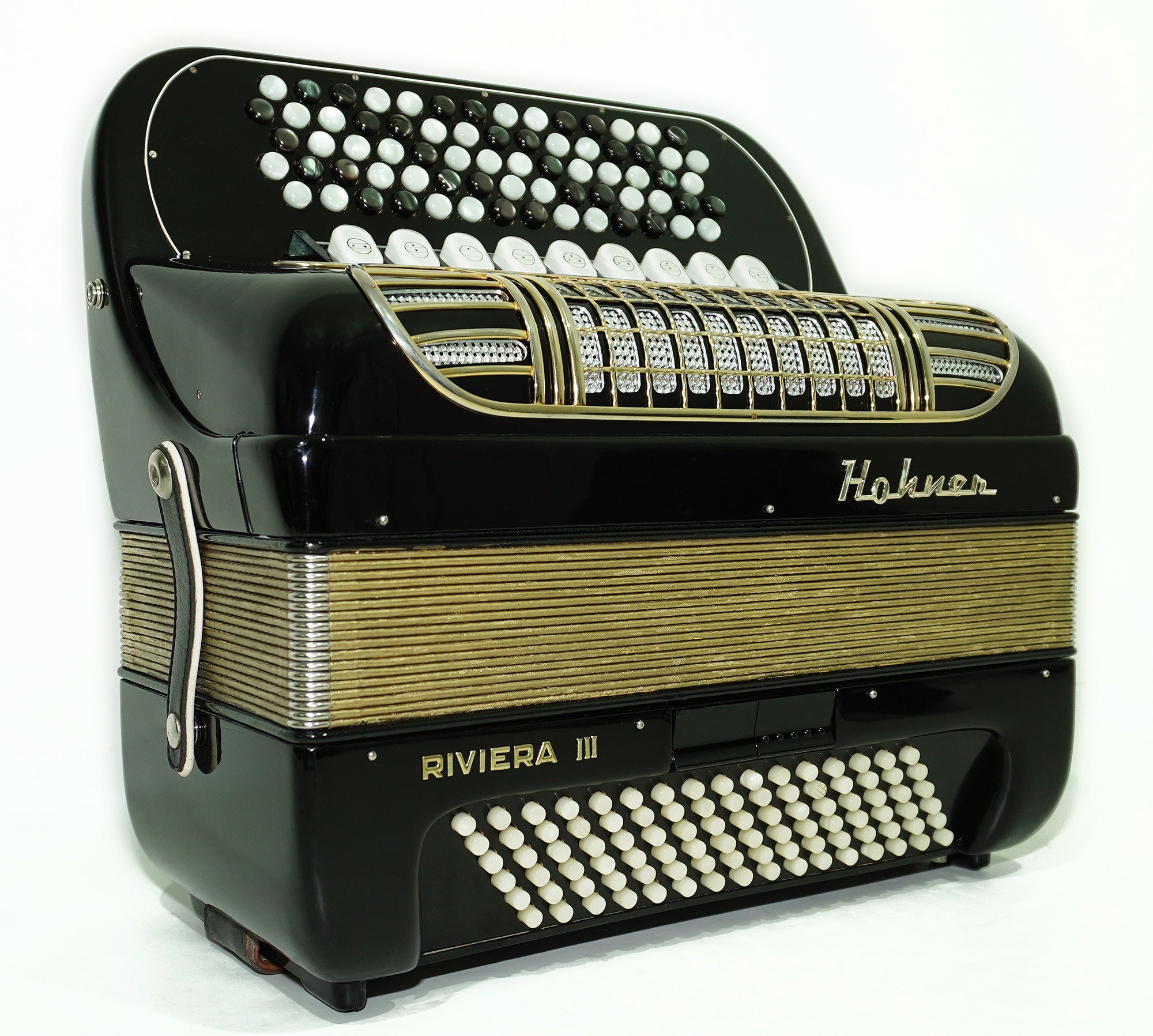 Hohner Riviera III Lightweight 5 Rows Button Accordion C Griff German Original Bayan, Fisarmonica Akkordeon Musical Instrument, New Straps, 2497