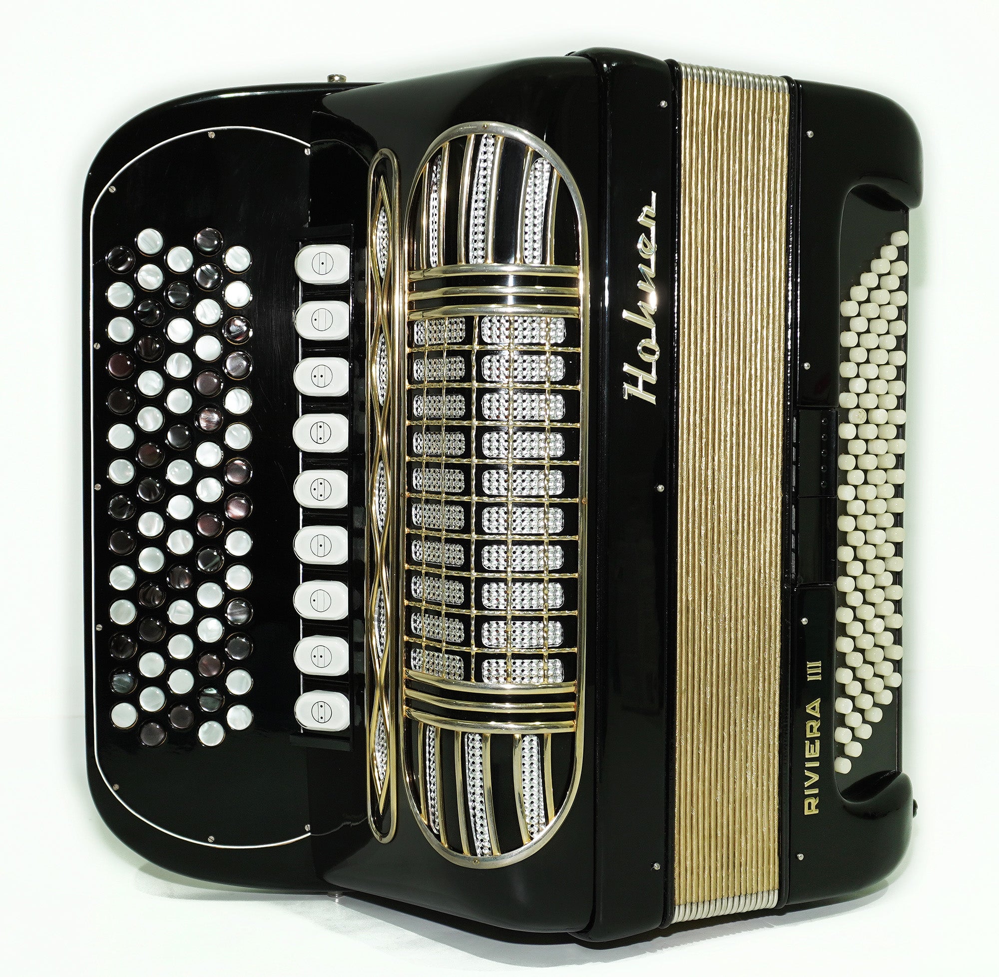 Hohner Riviera III Lightweight 5 Rows Button Accordion C Griff German Original Bayan, Fisarmonica Akkordeon Musical Instrument, New Straps, 2497