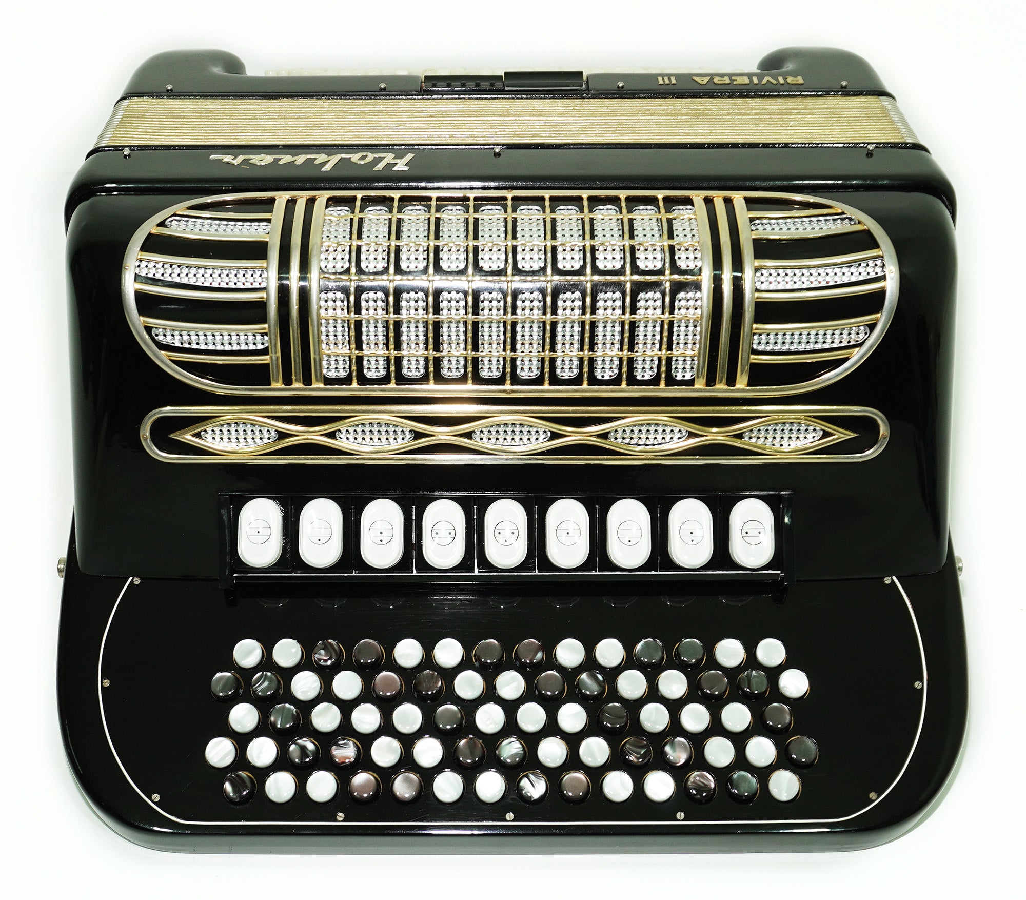 Hohner Riviera III Lightweight 5 Rows Button Accordion C Griff German Original Bayan, Fisarmonica Akkordeon Musical Instrument, New Straps, 2497