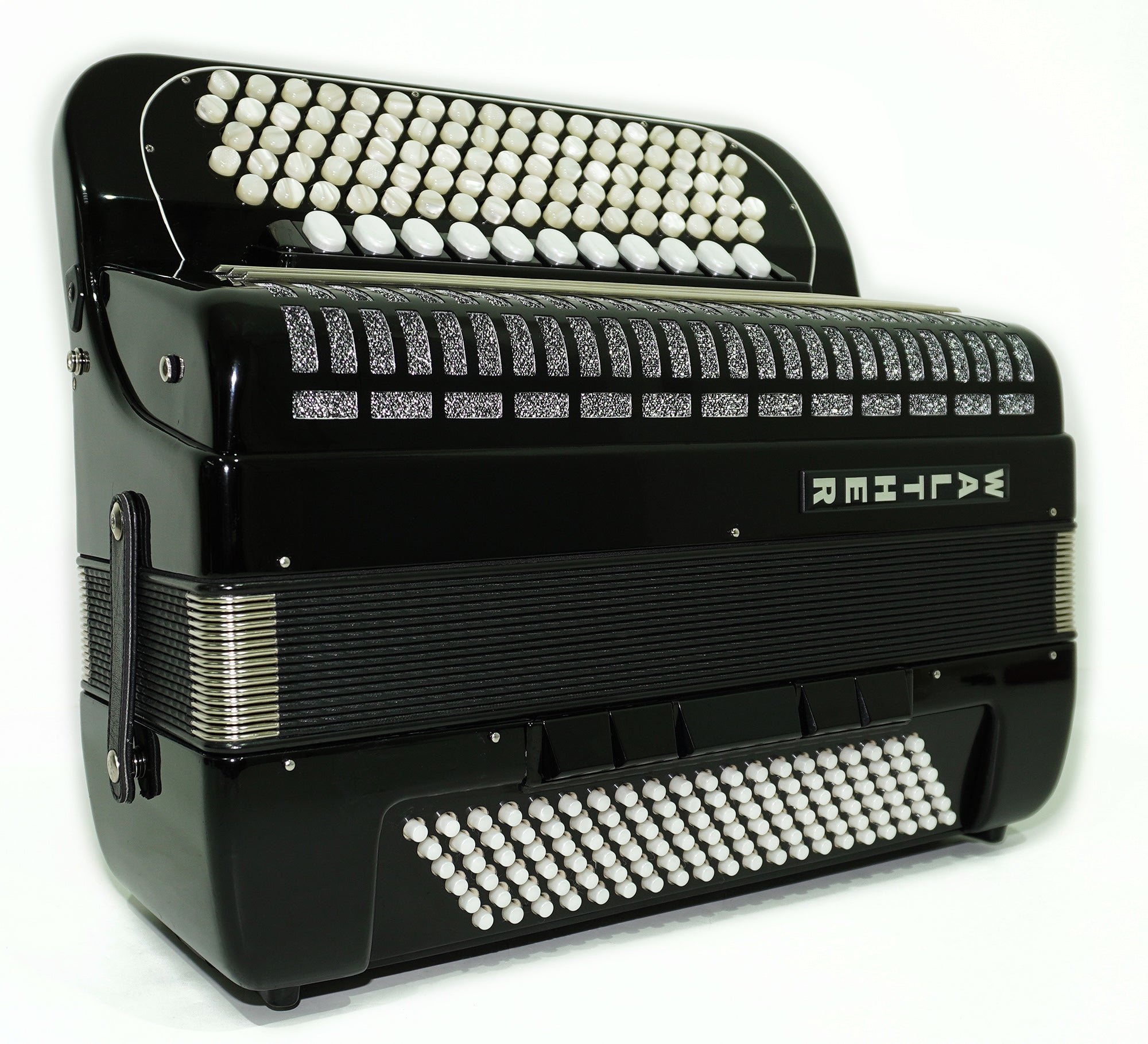 Walther 120 Bass 5 Row Button Accordion C Griff, German Concert Bayan, Straps and Hard Case, Perfect Professional Accordian for Adults, 2501