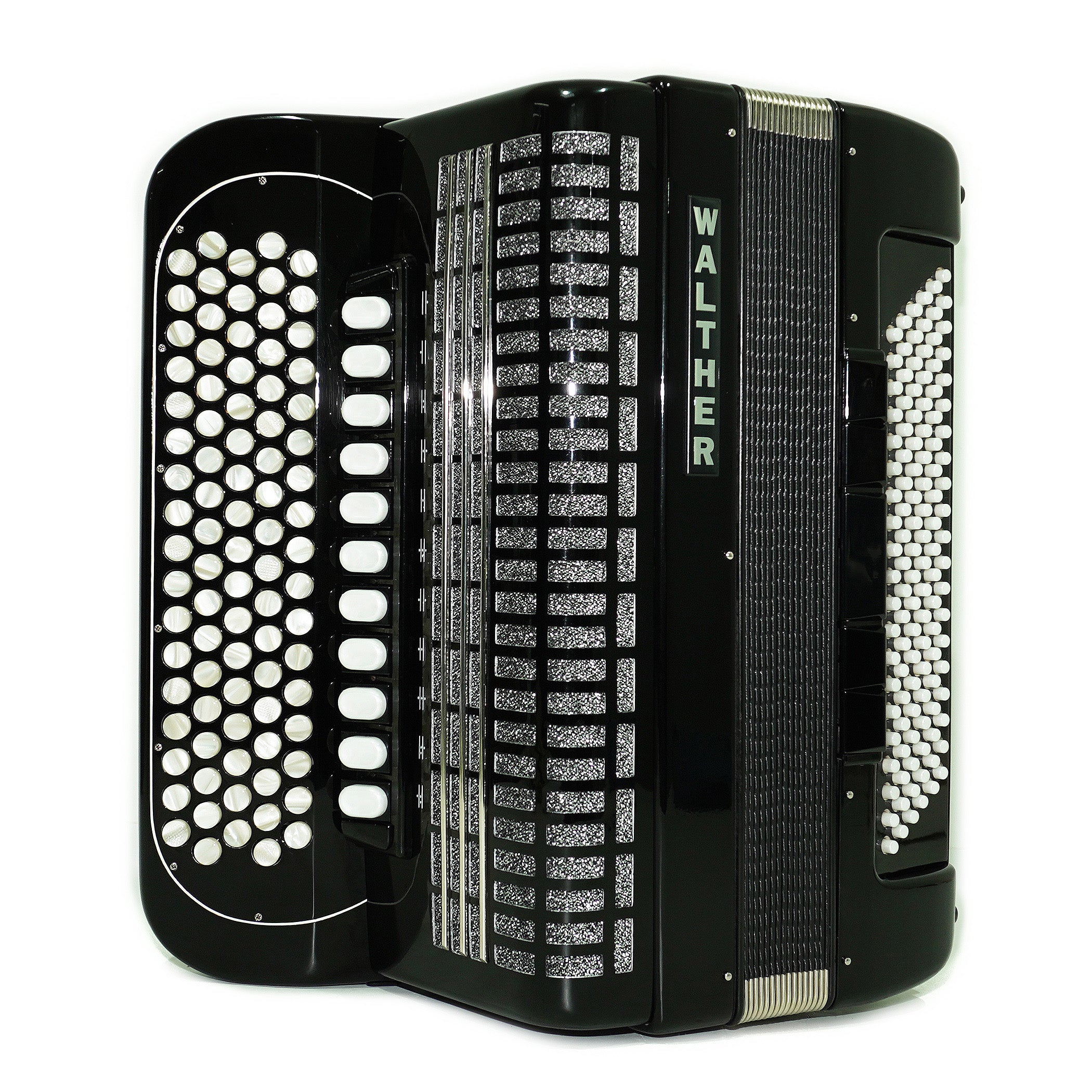 Walther 120 Bass 5 Row Button Accordion C Griff, German Concert Bayan, Straps and Hard Case, Perfect Professional Accordian for Adults, 2501