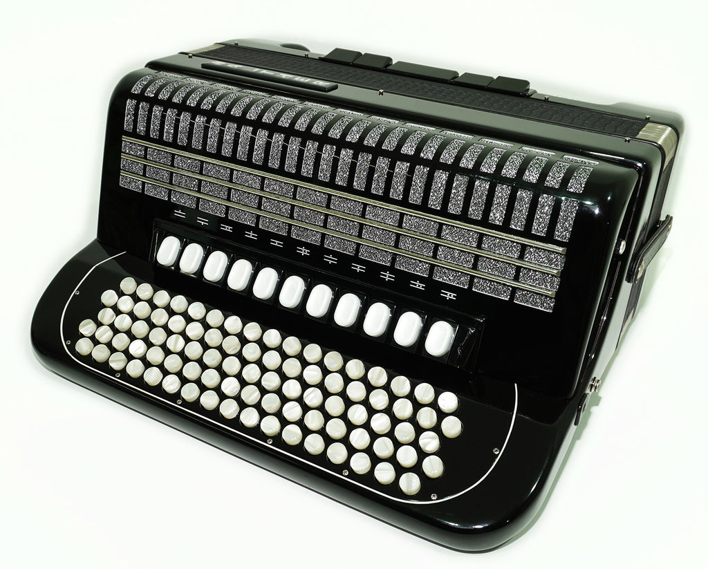 Walther 120 Bass 5 Row Button Accordion C Griff, German Concert Bayan, Straps and Hard Case, Perfect Professional Accordian for Adults, 2501