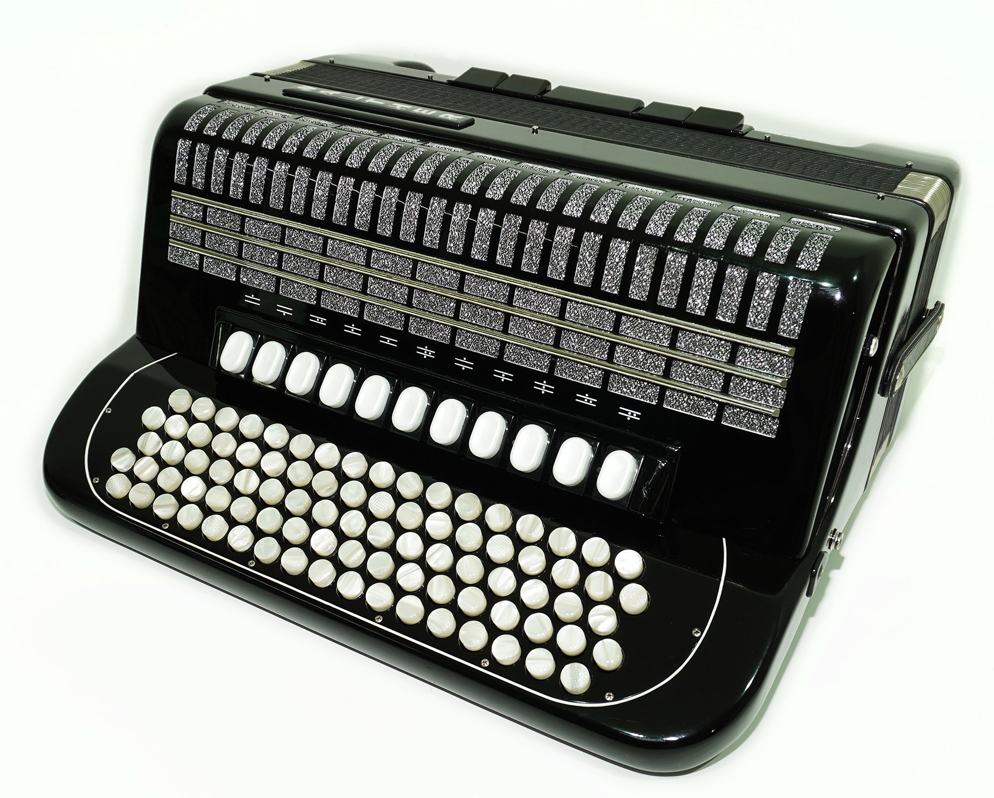 Walther 120 Bass 5 Row Button Accordion C Griff, German Concert Bayan, Straps and Hard Case, Perfect Professional Accordian for Adults, 2501