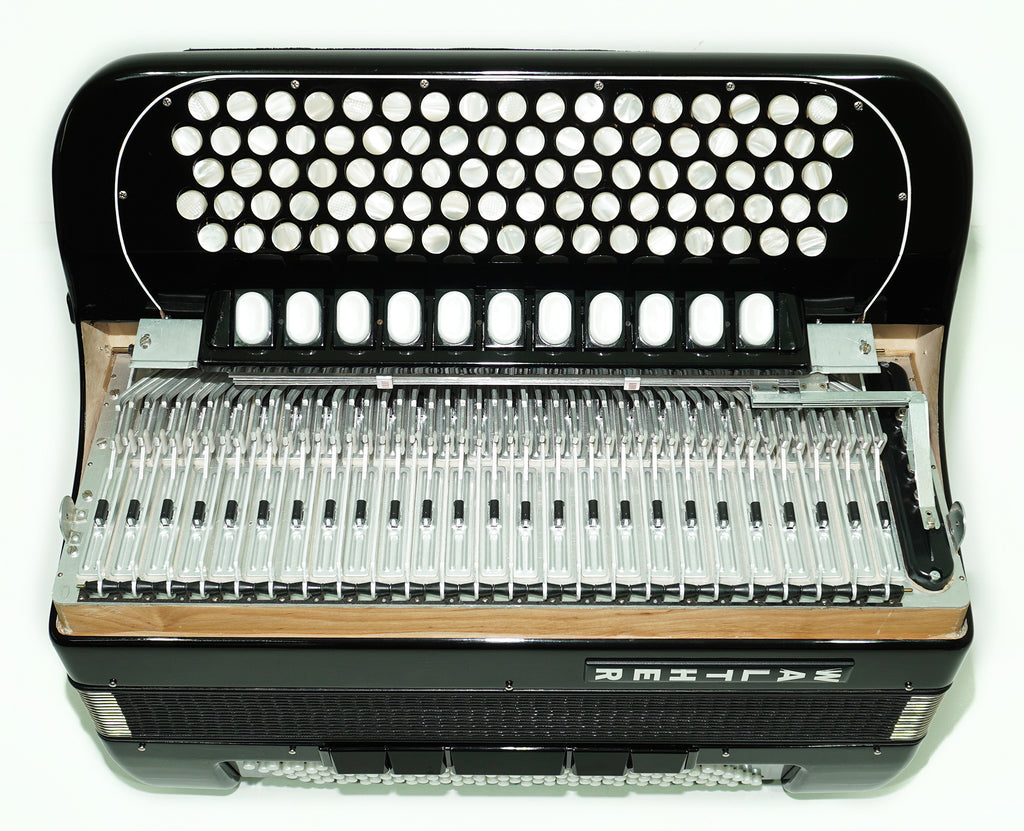 Walther 120 Bass 5 Row Button Accordion C Griff, German Concert Bayan, Straps and Hard Case, Perfect Professional Accordian for Adults, 2501