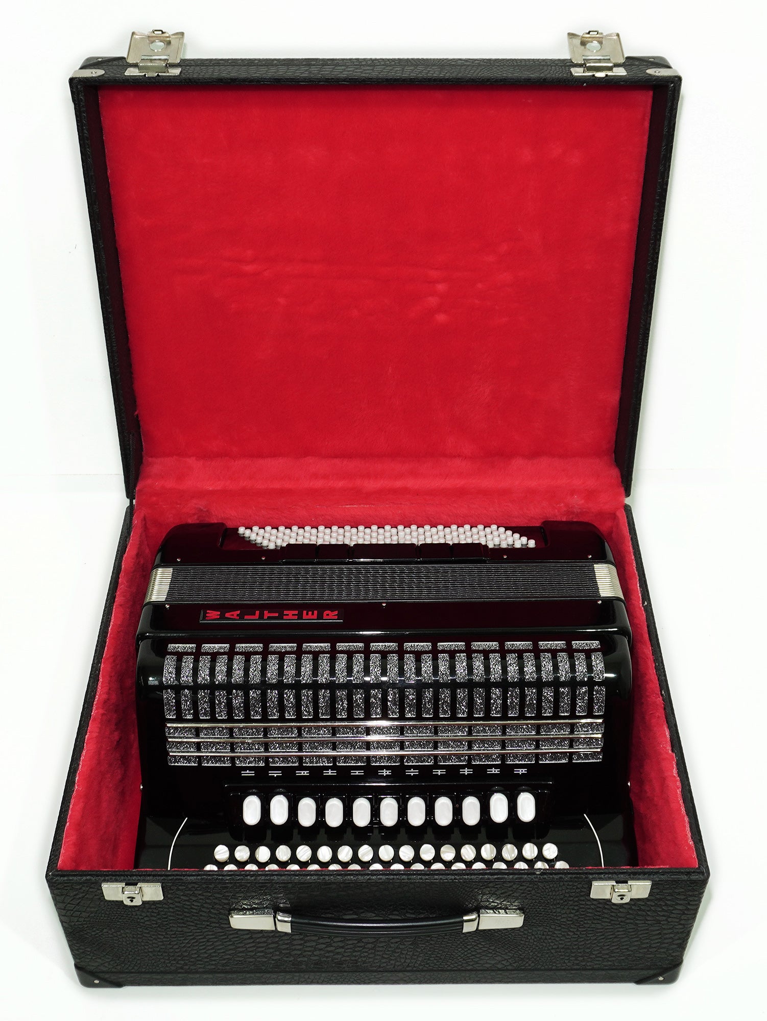 Walther 120 Bass 5 Row Button Accordion C Griff, German Concert Bayan, Straps and Hard Case, Perfect Professional Accordian for Adults, 2501