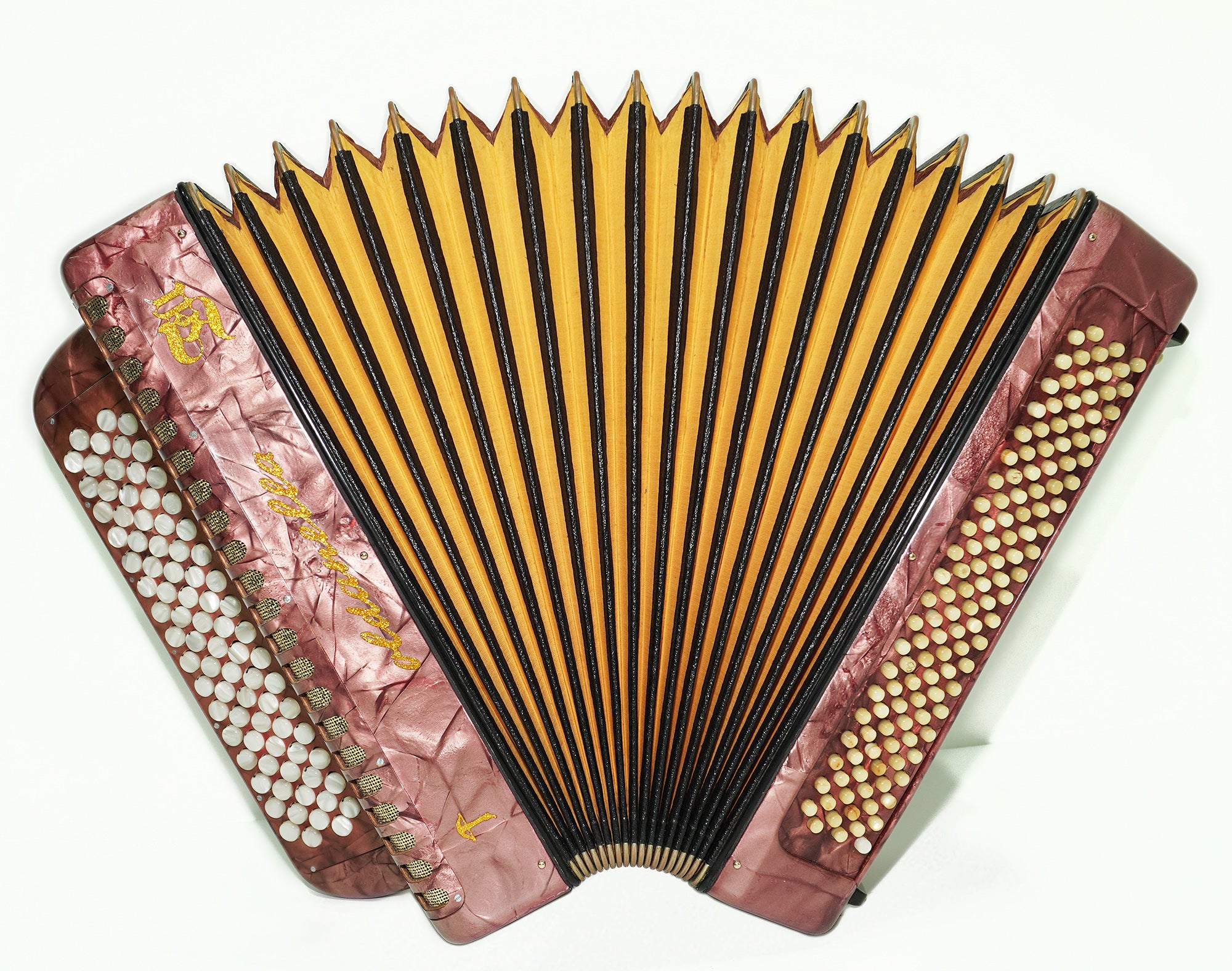 Rare Soldanella 5 Row Button Accordion, made in Switzerland, New Straps, Vintage Original Accordeone de Botones, Old Accordian Bajan, 2535