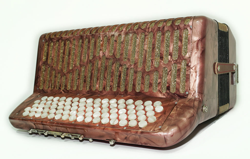Rare Soldanella 5 Row Button Accordion, made in Switzerland, New Straps, Vintage Original Accordeone de Botones, Old Accordian Bajan, 2535
