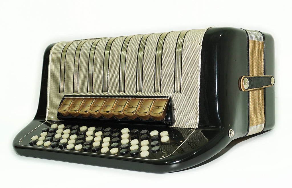 Vintage Hohner Maestro III 5 Row Button Accordion Bayan, made in Germany, C System, New Straps and Hard Case, Original Accordeone de Botones, 2532