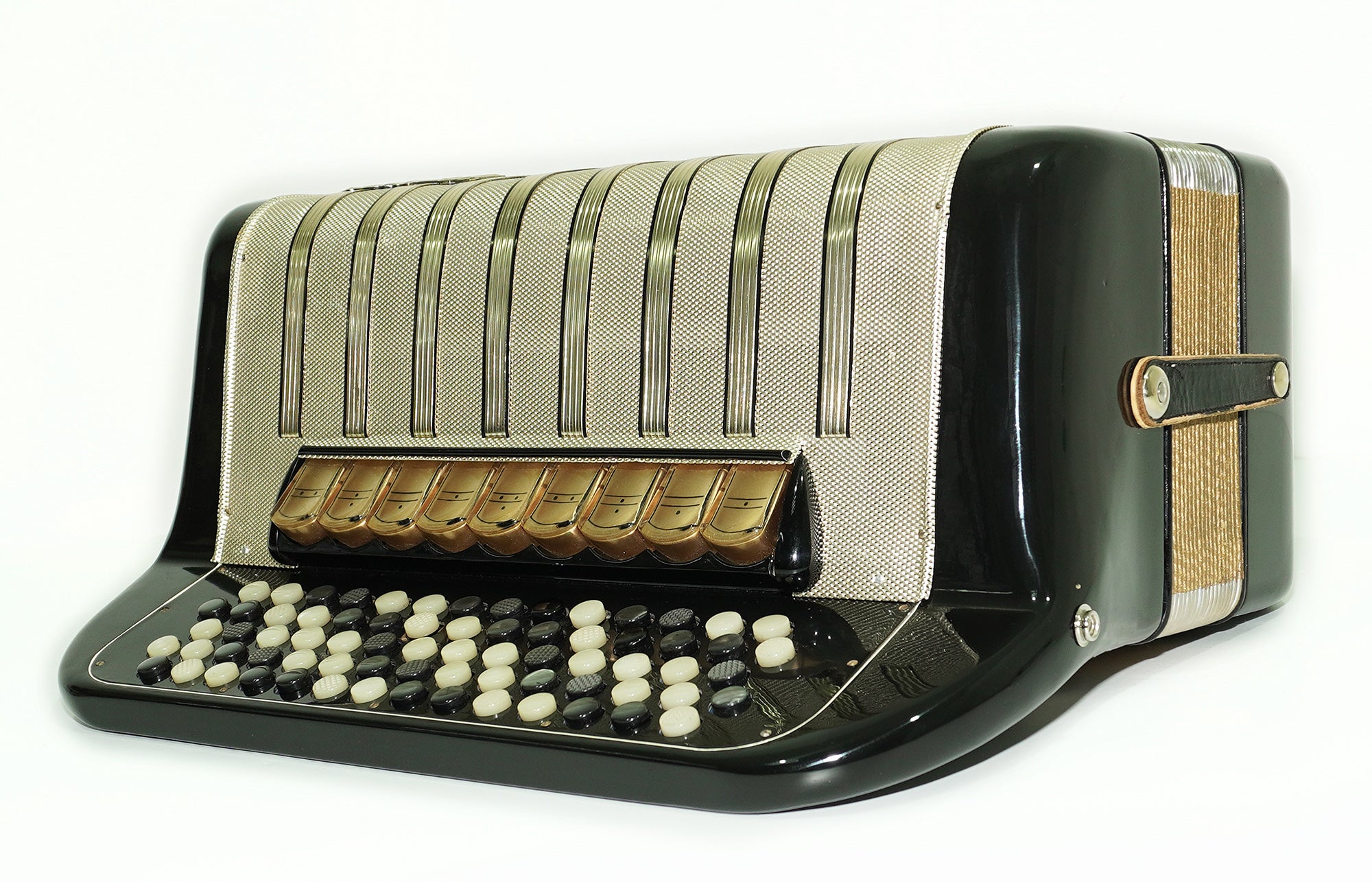 Vintage Hohner Maestro III 5 Row Button Accordion Bayan, made in Germany, C System, New Straps and Hard Case, Original Accordeone de Botones, 2532