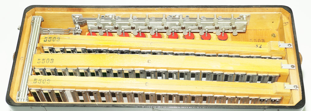 Vintage Hohner Maestro III 5 Row Button Accordion Bayan, made in Germany, C System, New Straps and Hard Case, Original Accordeone de Botones, 2532