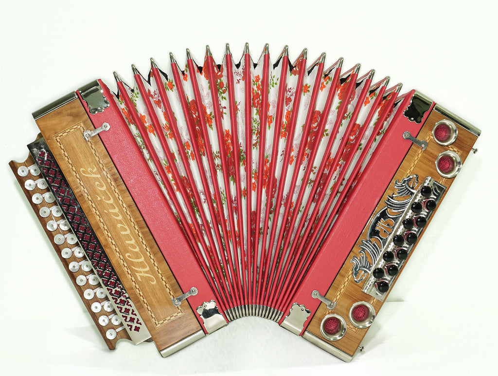 Close to New! Hlavacek Unique Diatonic Harmonica Button Accordion Garmon made in Czechoslovakia Rare Luxury Heligonka, Fantastic sound! 2530