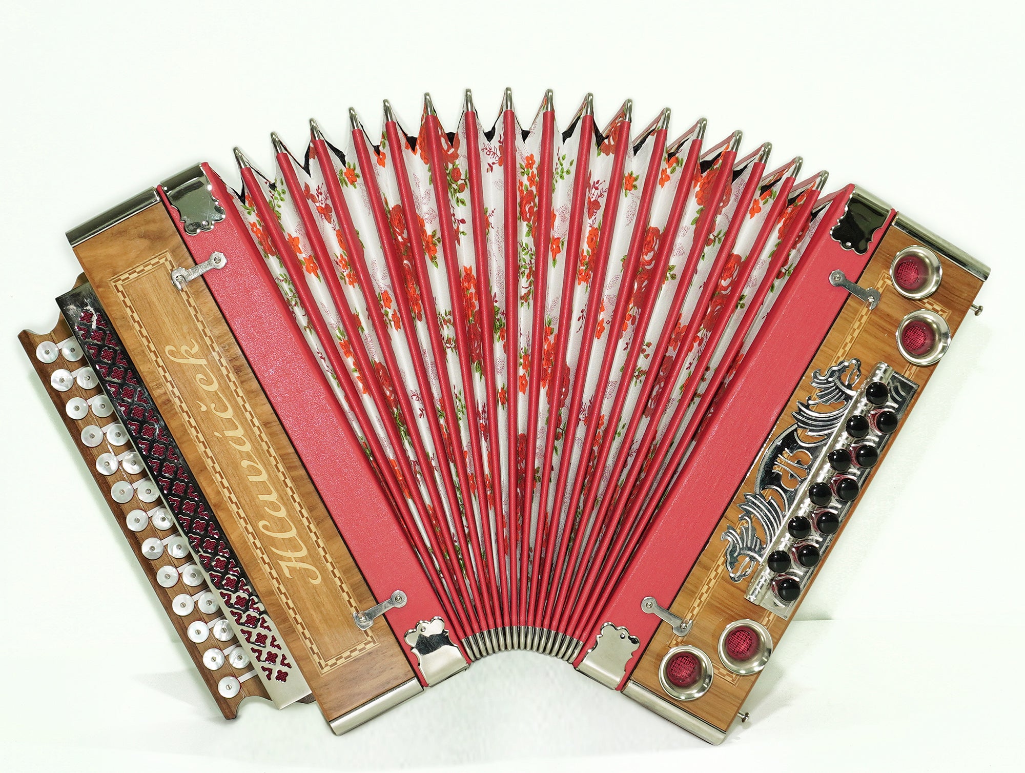 Close to New! Hlavacek Unique Diatonic Harmonica Button Accordion Garmon made in Czechoslovakia Rare Luxury Heligonka, Fantastic sound! 2530