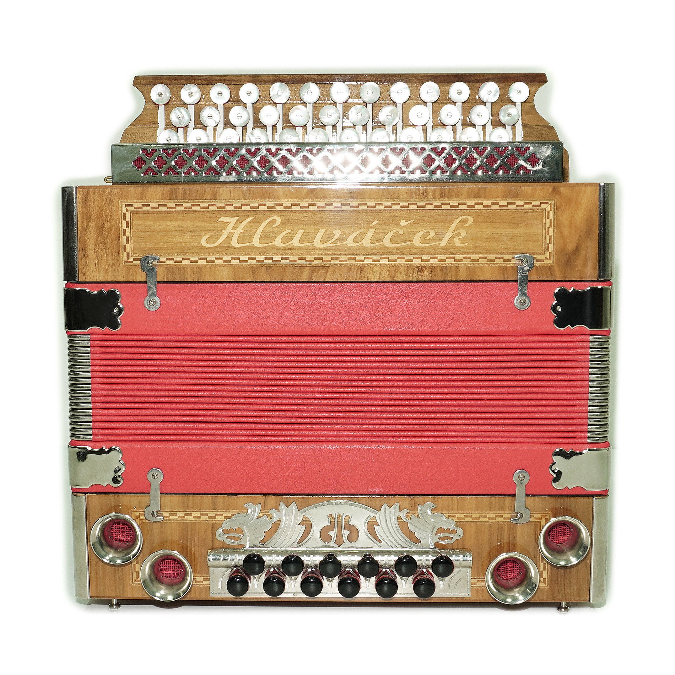Close to New! Hlavacek Unique Diatonic Harmonica Button Accordion Garmon made in Czechoslovakia Rare Luxury Heligonka, Fantastic sound! 2530