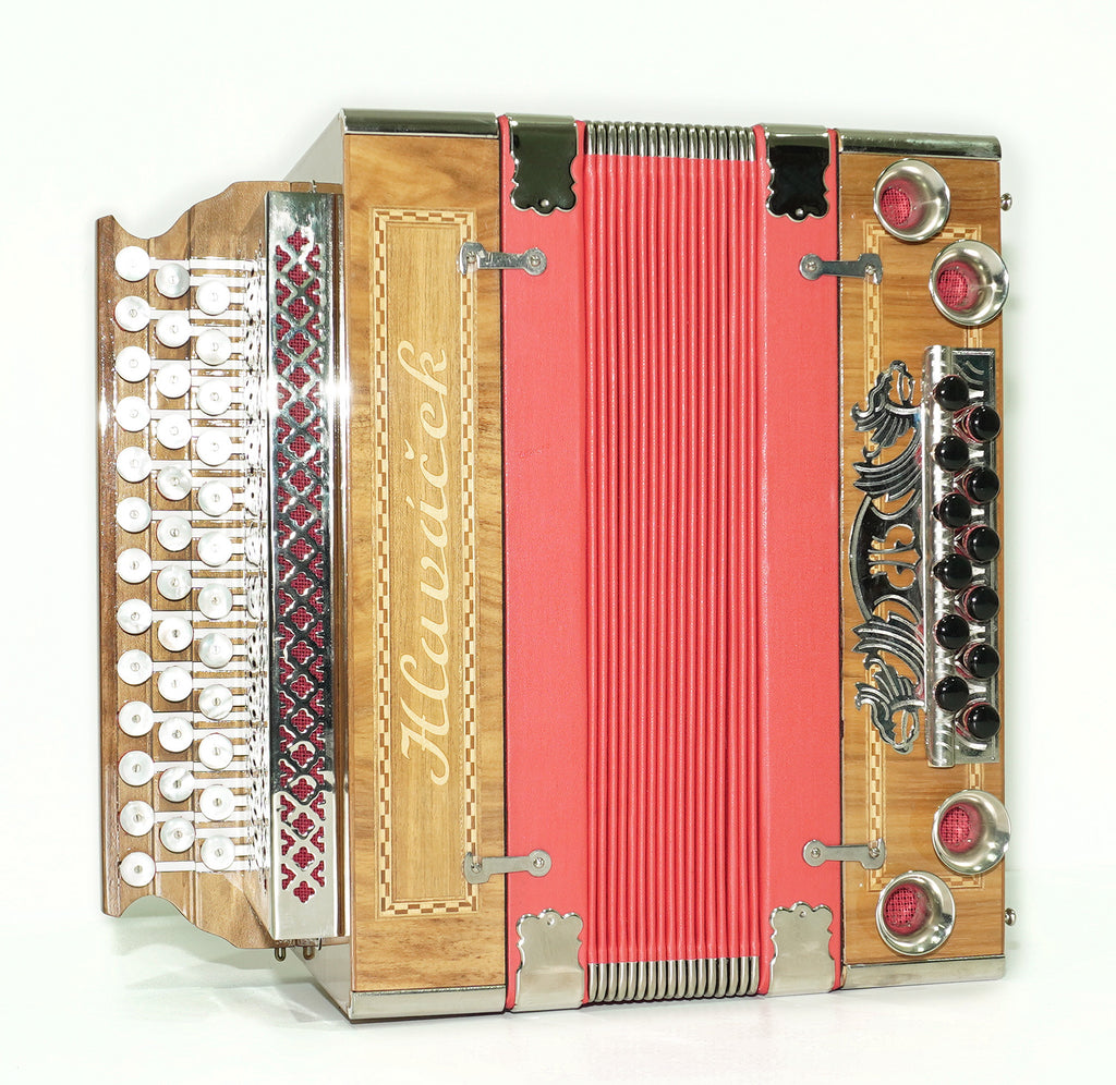 Close to New! Hlavacek Unique Diatonic Harmonica Button Accordion Garmon made in Czechoslovakia Rare Luxury Heligonka, Fantastic sound! 2530