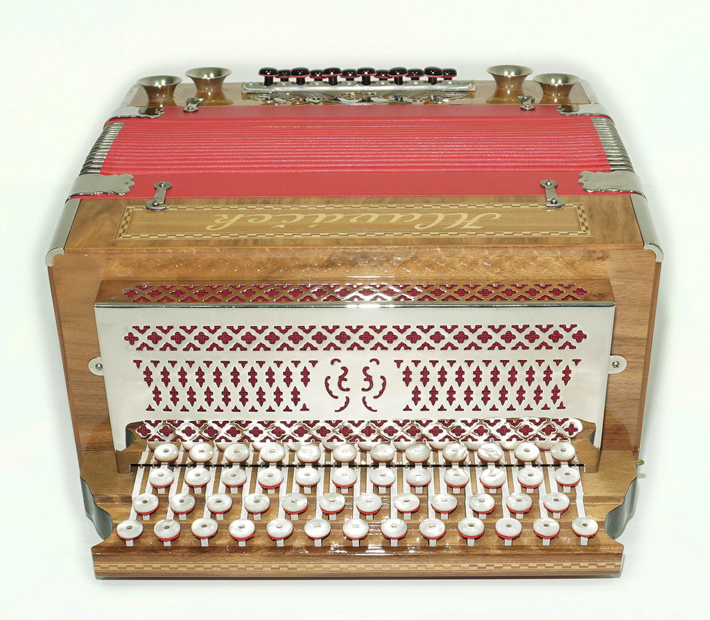 Close to New! Hlavacek Unique Diatonic Harmonica Button Accordion Garmon made in Czechoslovakia Rare Luxury Heligonka, Fantastic sound! 2530