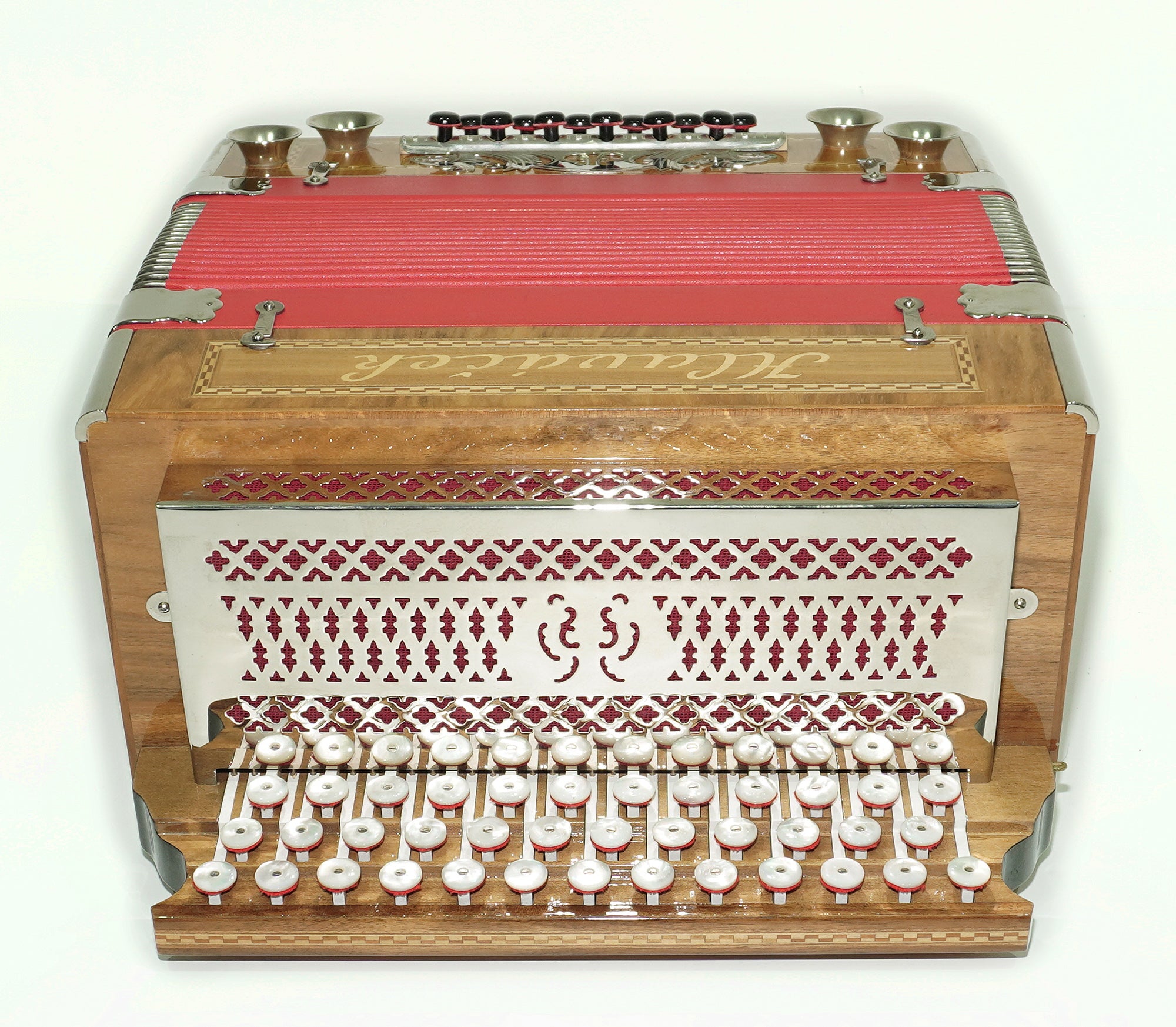 Close to New! Hlavacek Unique Diatonic Harmonica Button Accordion Garmon made in Czechoslovakia Rare Luxury Heligonka, Fantastic sound! 2530