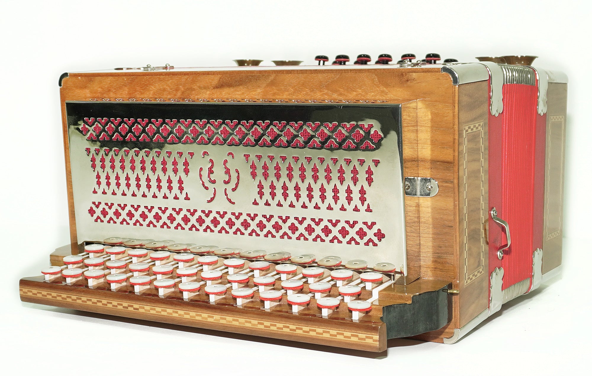 Close to New! Hlavacek Unique Diatonic Harmonica Button Accordion Garmon made in Czechoslovakia Rare Luxury Heligonka, Fantastic sound! 2530