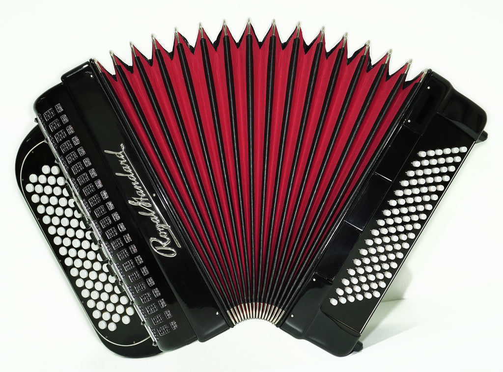 Royal Standard Button Accordion 96 Bass, made in Germany, C Griff Concert Akkordeon Lightweight, with Straps and Hard Case, 2547