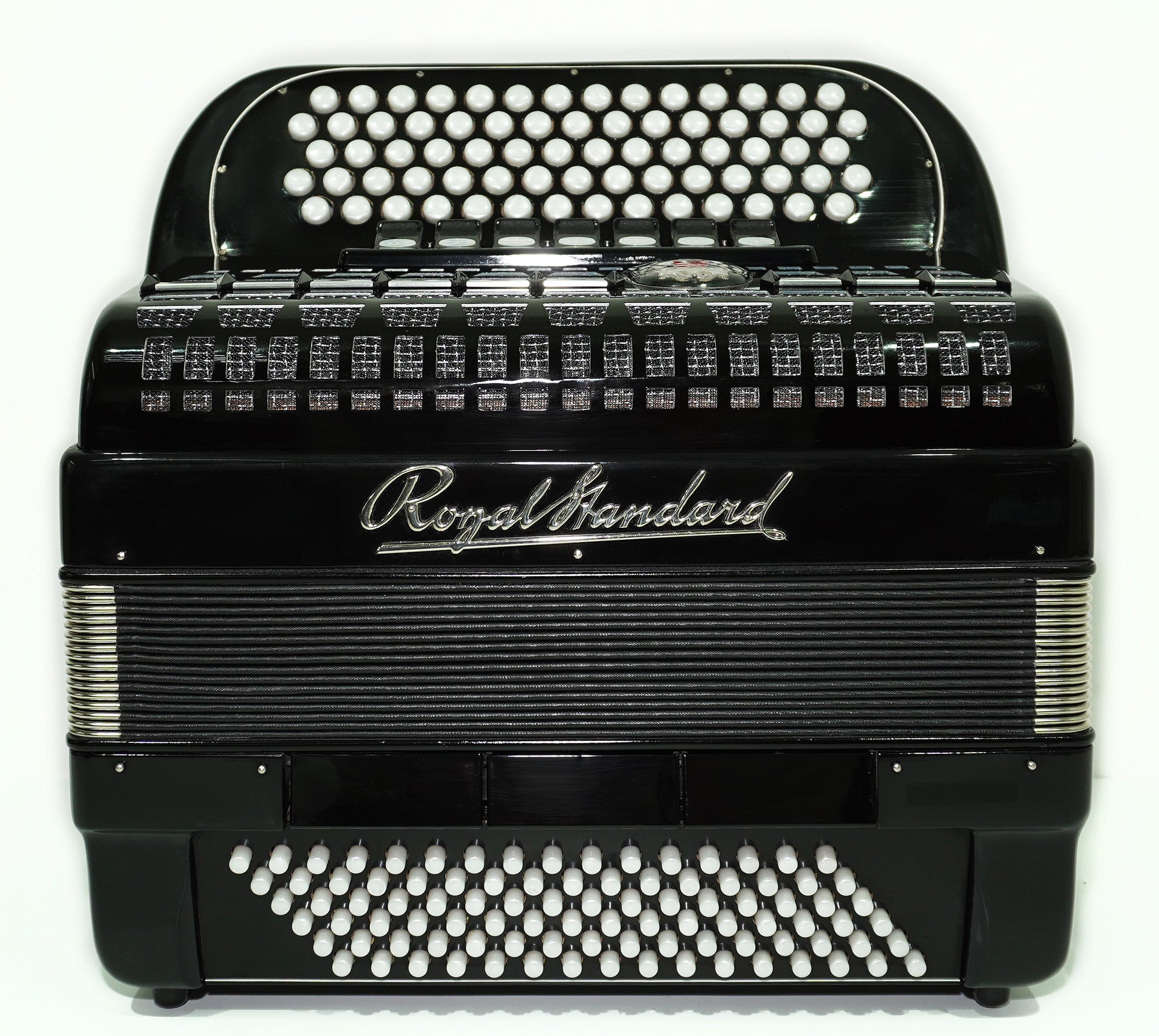Royal Standard Button Accordion 96 Bass, made in Germany, C Griff Concert Akkordeon Lightweight, with Straps and Hard Case, 2547