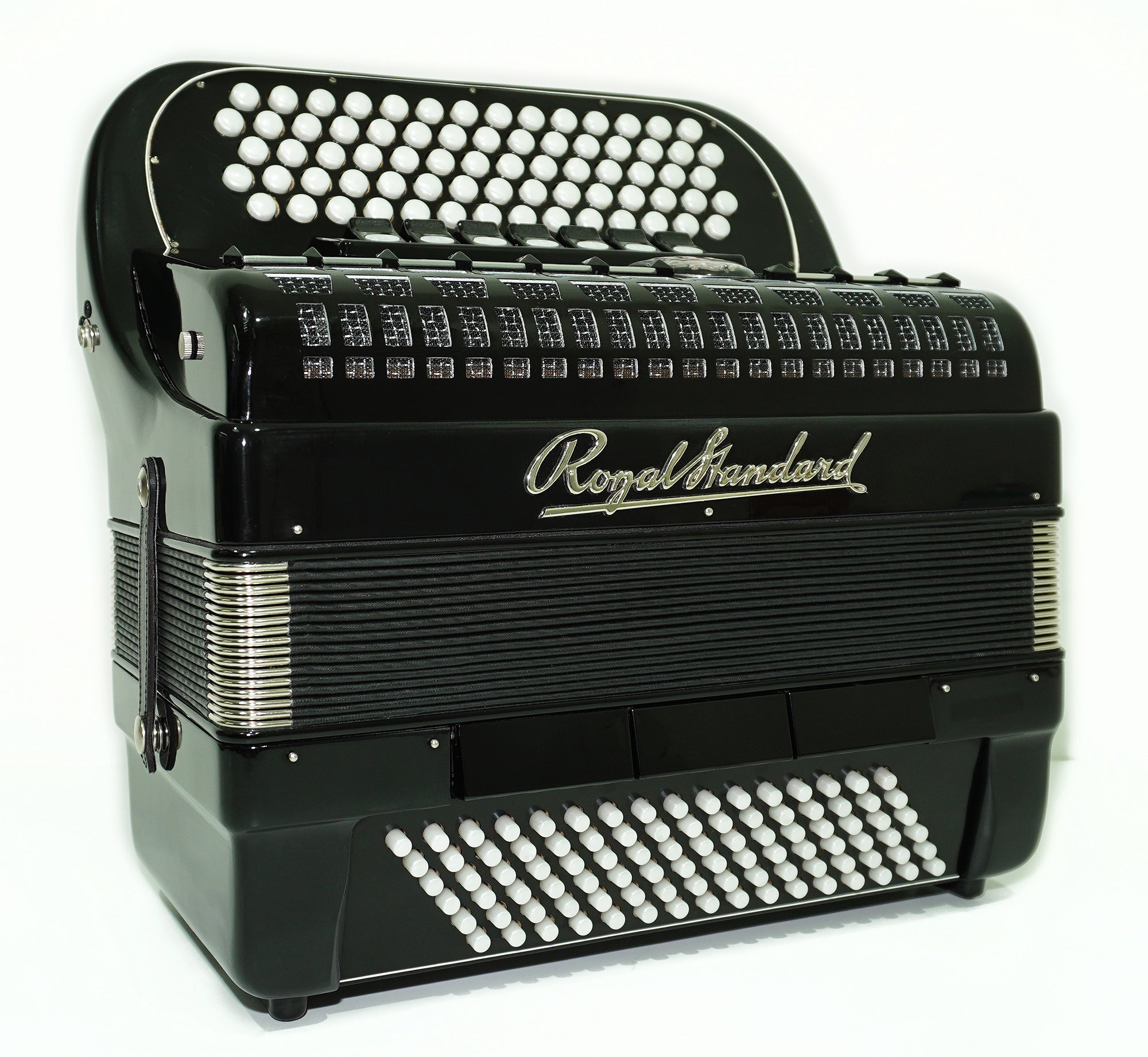 Royal Standard Button Accordion 96 Bass, made in Germany, C Griff Concert Akkordeon Lightweight, with Straps and Hard Case, 2547