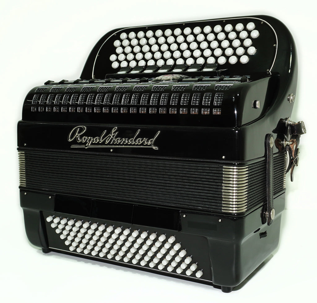 Royal Standard Button Accordion 96 Bass, made in Germany, C Griff Concert Akkordeon Lightweight, with Straps and Hard Case, 2547