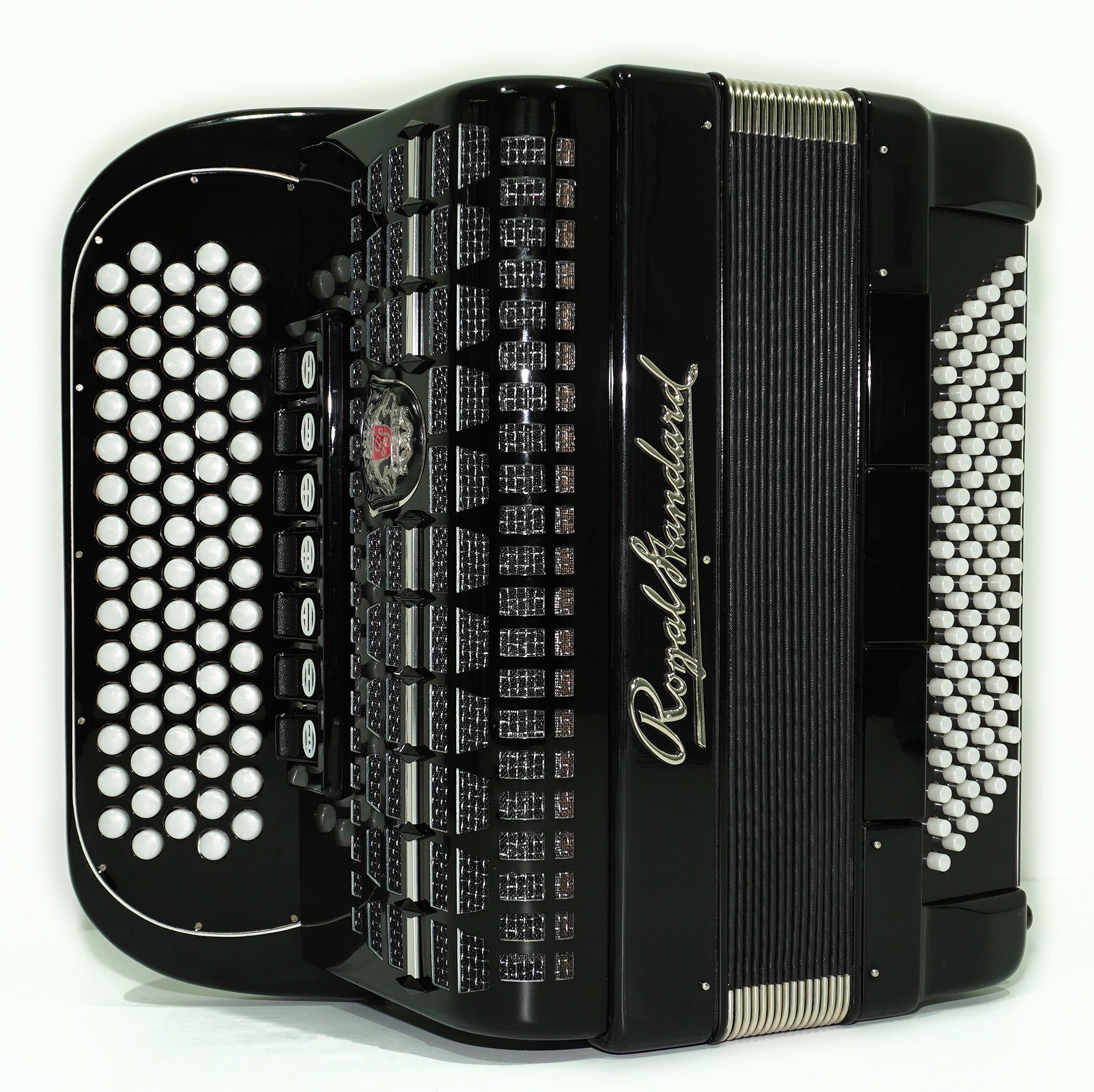 Royal Standard Button Accordion 96 Bass, made in Germany, C Griff Concert Akkordeon Lightweight, with Straps and Hard Case, 2547