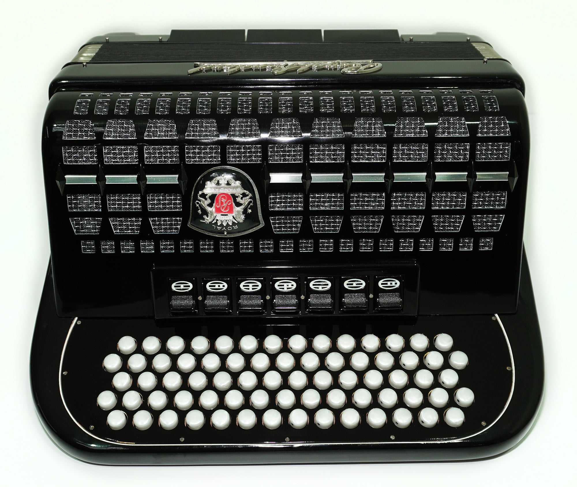 Royal Standard Button Accordion 96 Bass, made in Germany, C Griff Concert Akkordeon Lightweight, with Straps and Hard Case, 2547