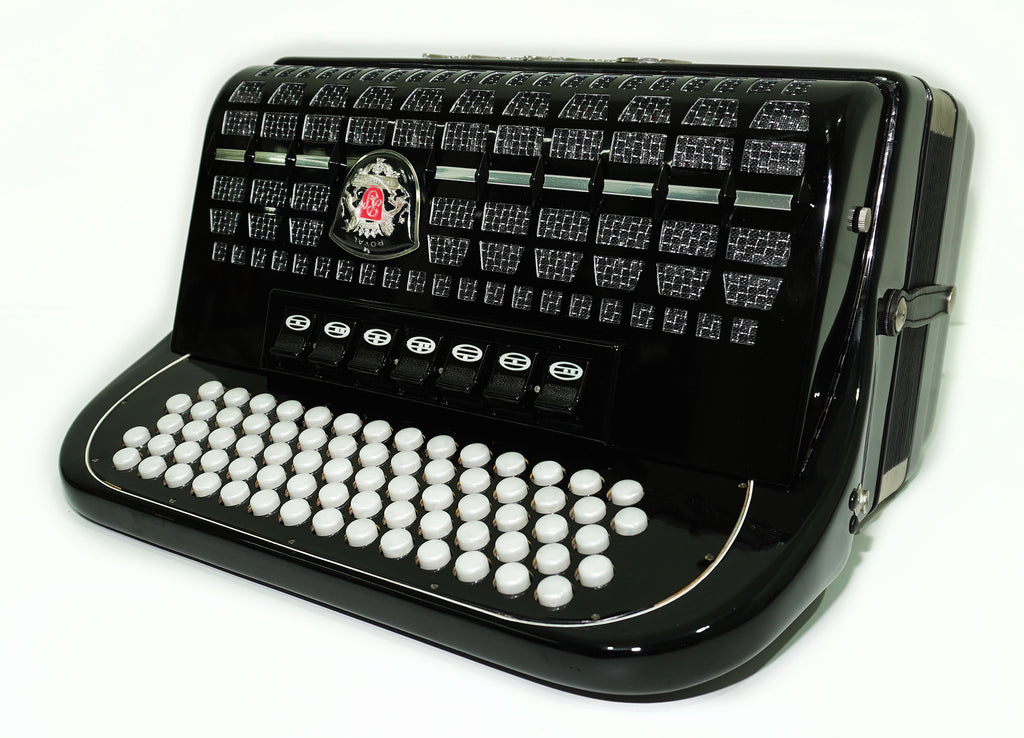 Royal Standard Button Accordion 96 Bass, made in Germany, C Griff Concert Akkordeon Lightweight, with Straps and Hard Case, 2547