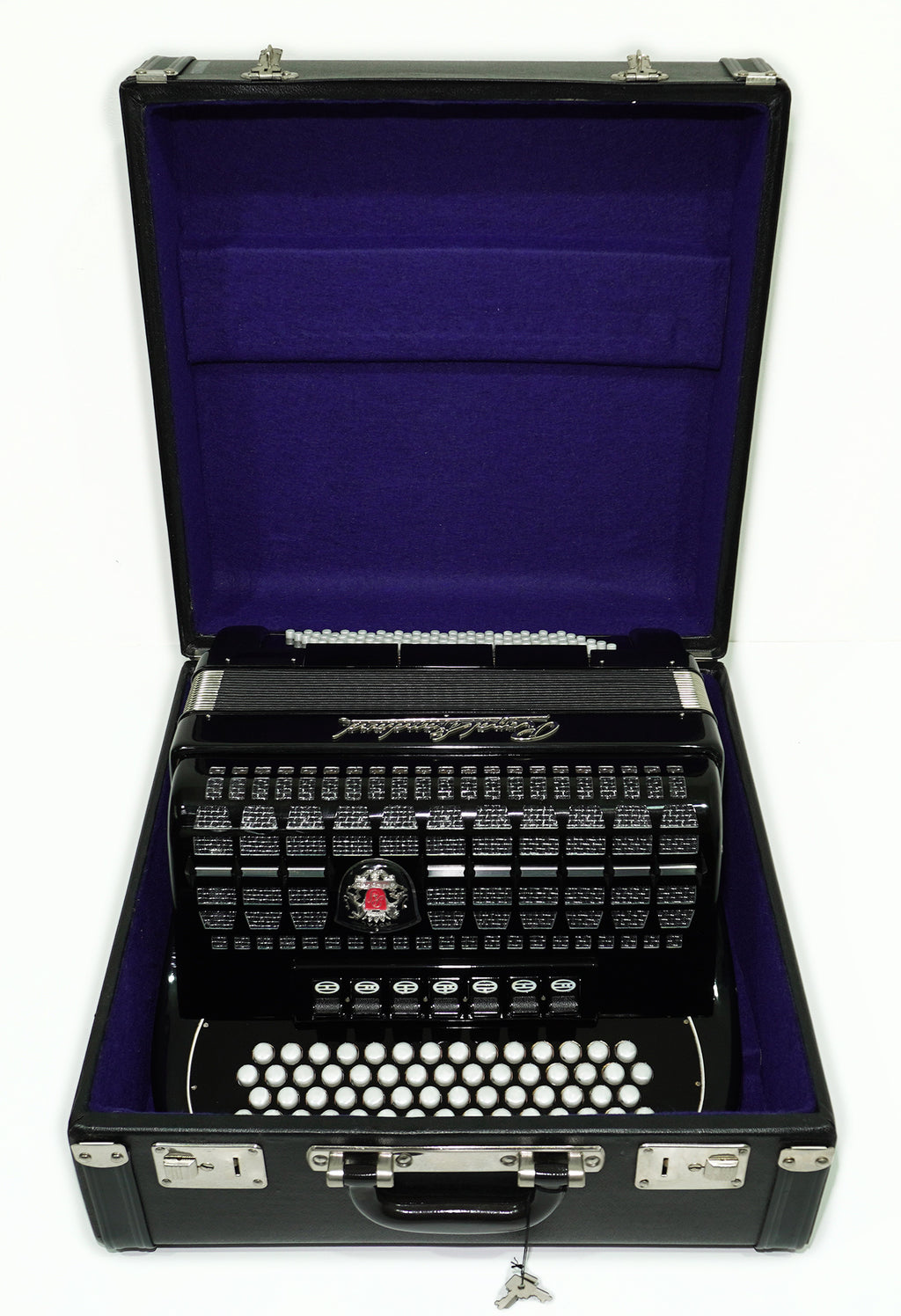 Royal Standard Button Accordion 96 Bass, made in Germany, C Griff Concert Akkordeon Lightweight, with Straps and Hard Case, 2547